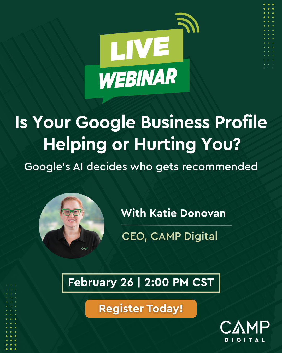 CAMP Digital Facebook ad: Register for the Webinar