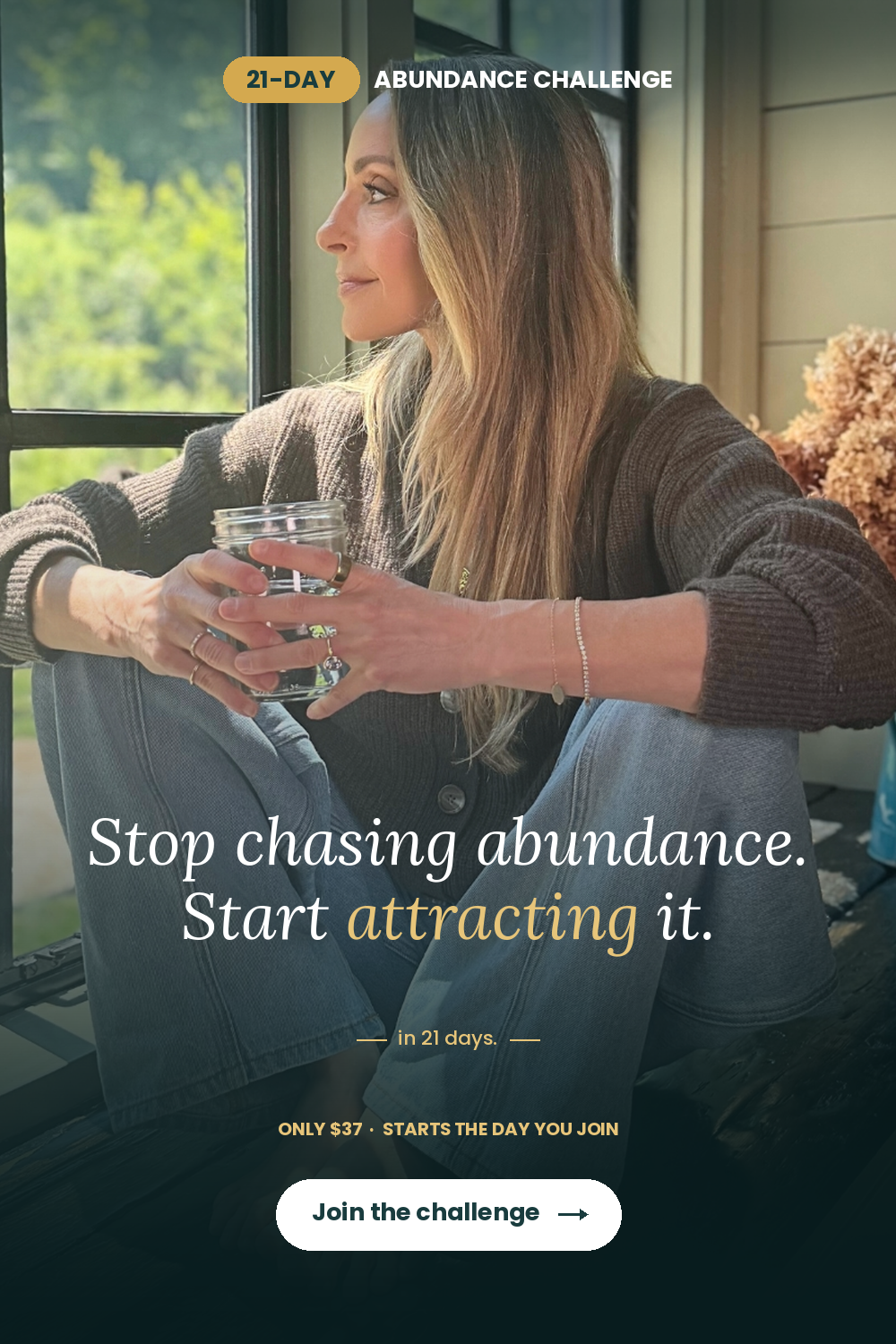 Gabby Bernstein Facebook ad: Join the Abundance Challenge