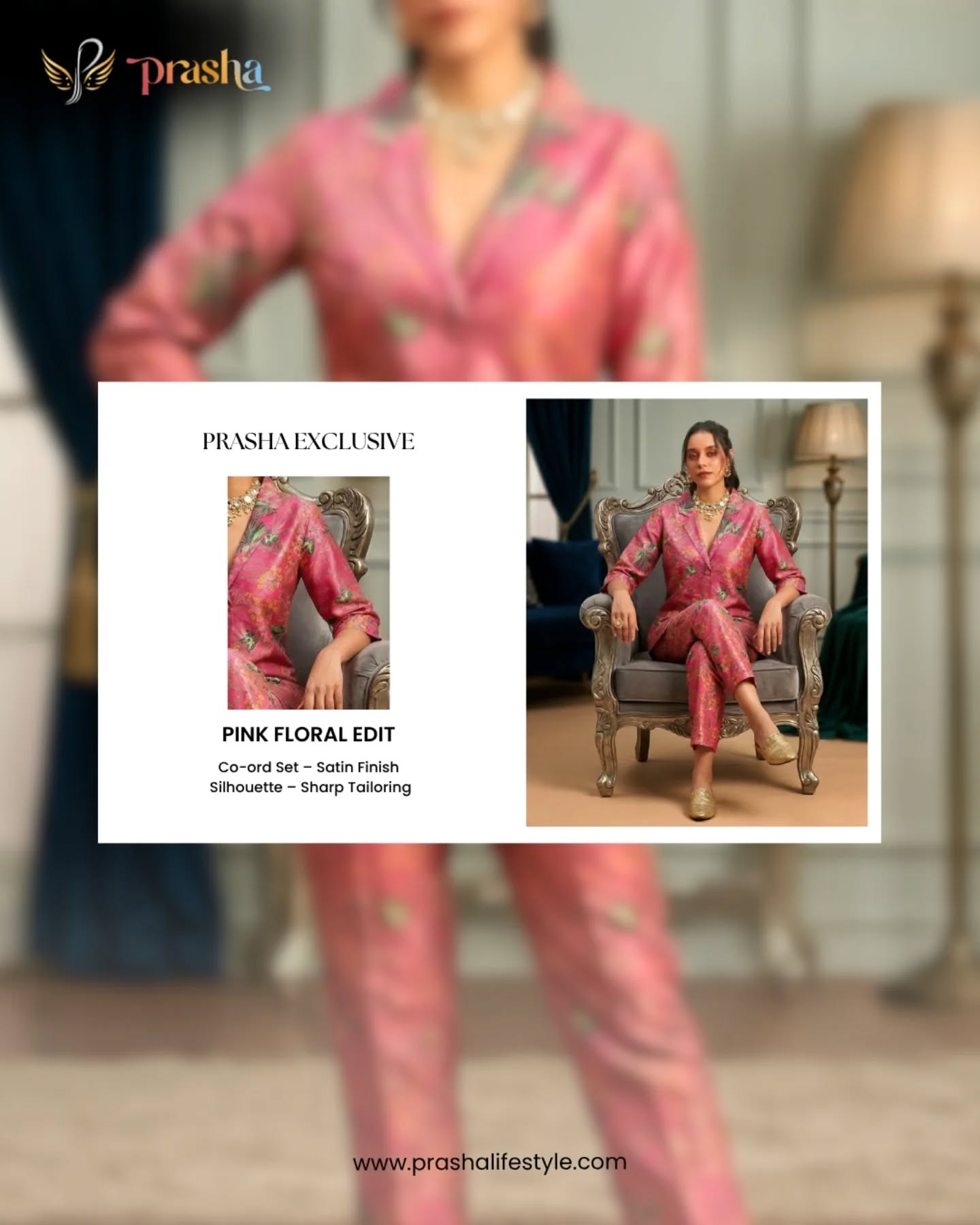 Filmfare Middle East Facebook ad: Introducing the Pink Floral Edit by PRASHA LIFESTYLE