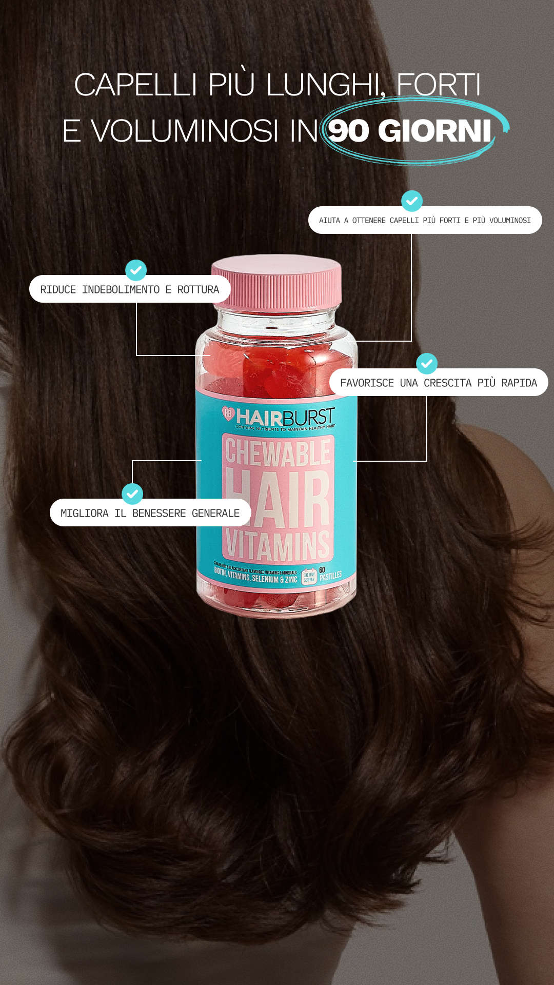 Hairburst Italia Facebook ad: Riduce indebolimento e rottura