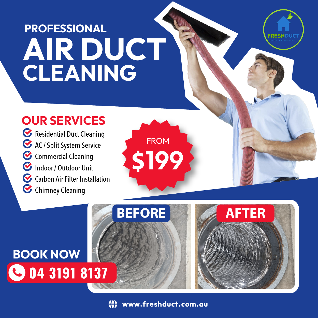 Fresh Duct - Air Duct Cleaning Services Facebook ad