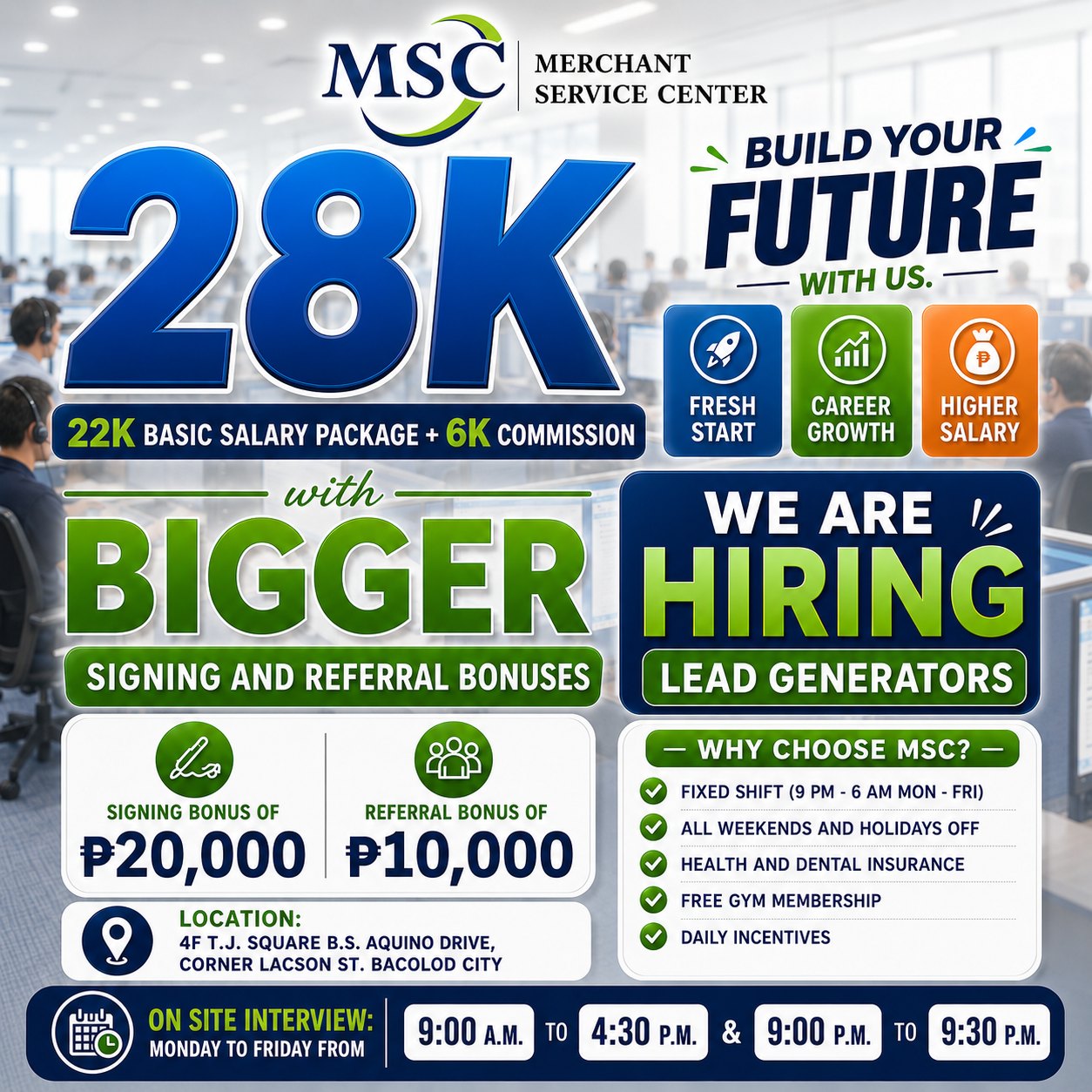 MSC Bacolod Facebook ad: We are still hiring.