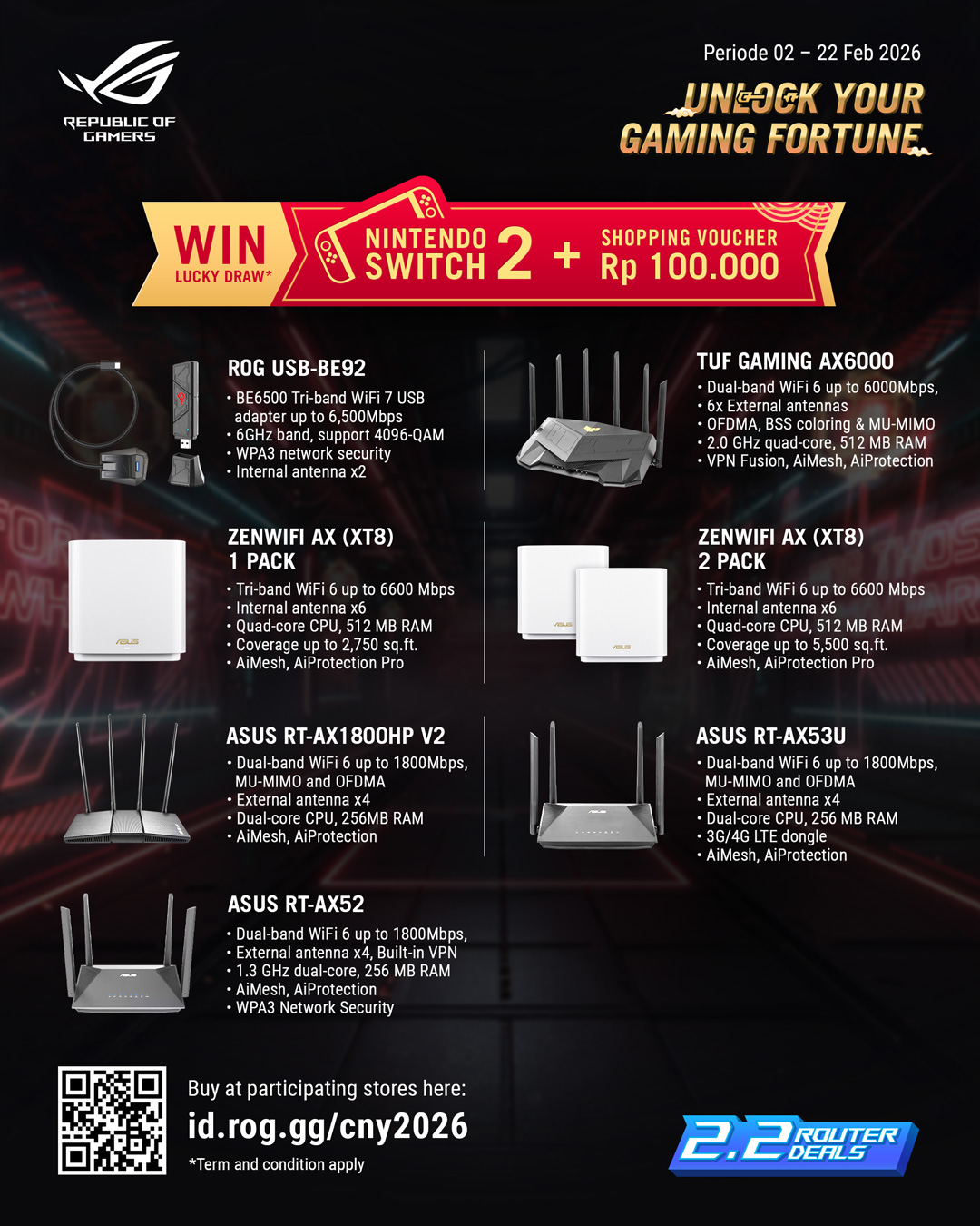 ASUS Republic of Gamers Facebook ad from Feb 2, 2026