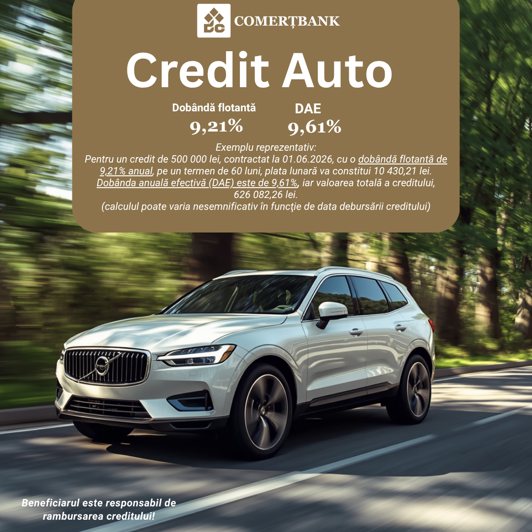Comerțbank Facebook ad: Pune-ţi planurile în mişcare cu Creditul Auto de…
