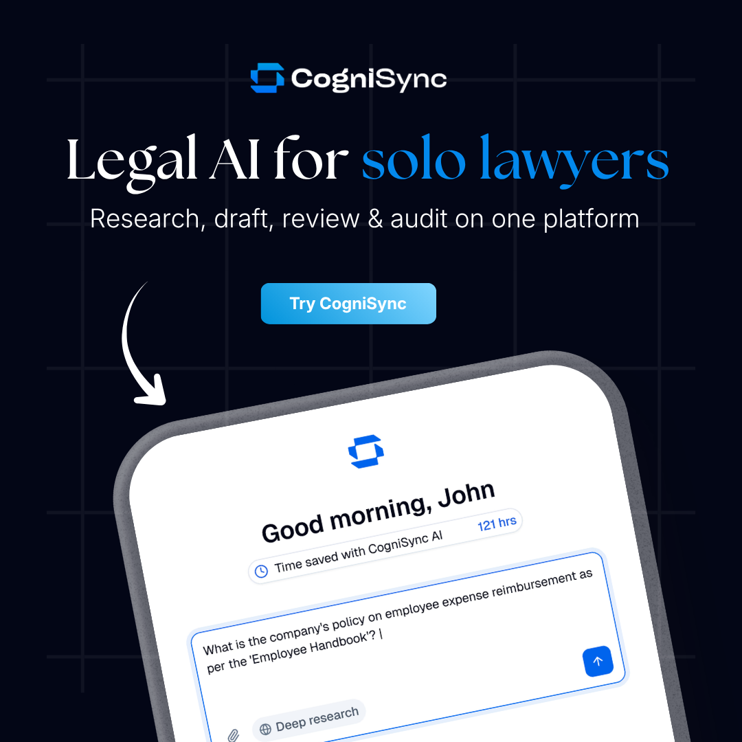 CogniSync AI Facebook ad: AI Built for Solo Lawyers, $69/month