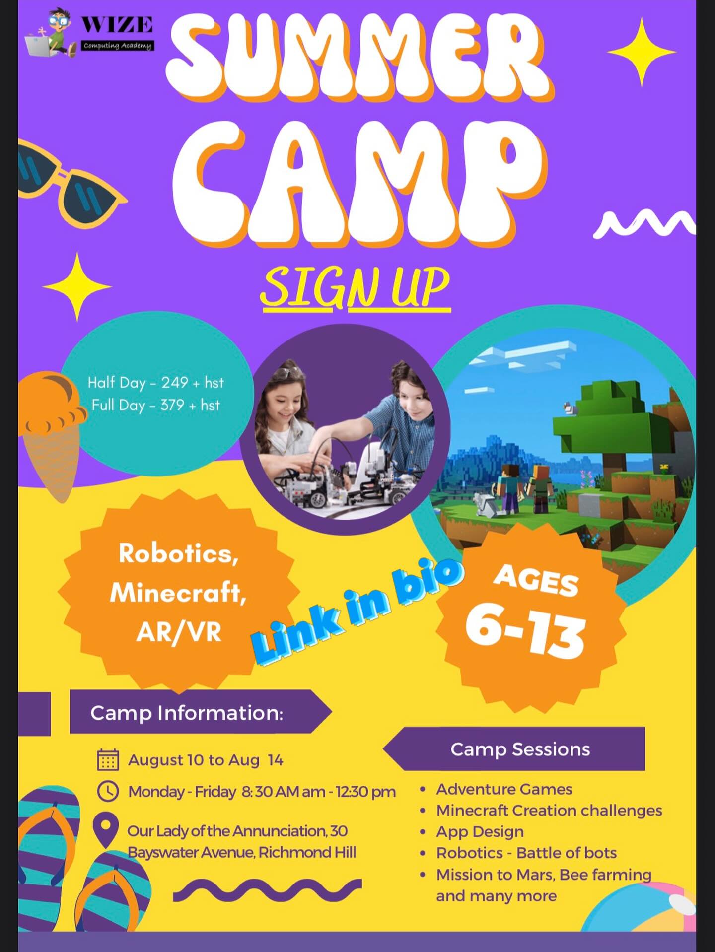 Wize Computing Academy of Richmond Hill and Aurora Facebook ad