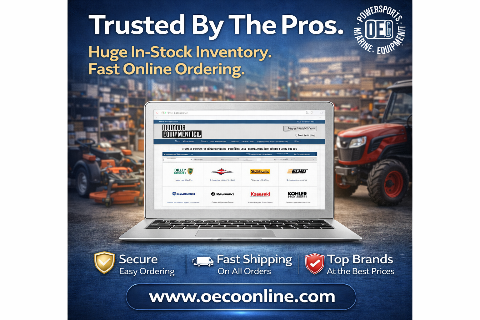 Outdoor Equipment Co. Facebook ad: Huge In-Stock Inventory