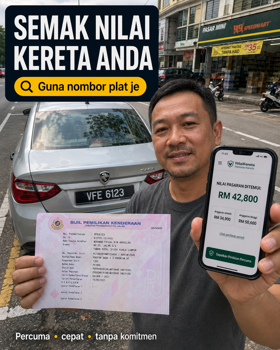 SlashPrices Facebook ad: Check Your Car’s Value With Your Plate Number