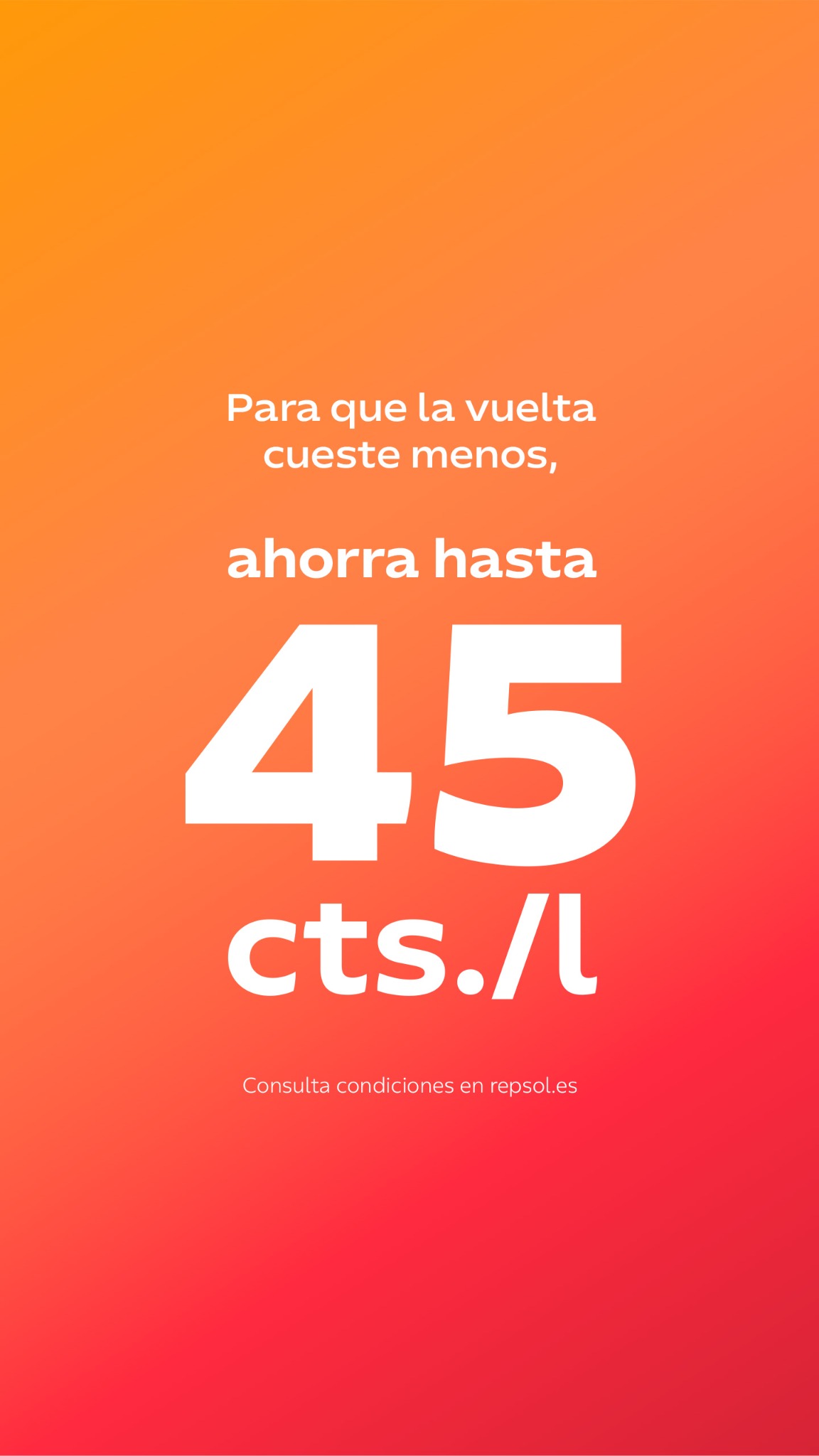 REPSOL Facebook ad: Hasta 45 cts./l repostando