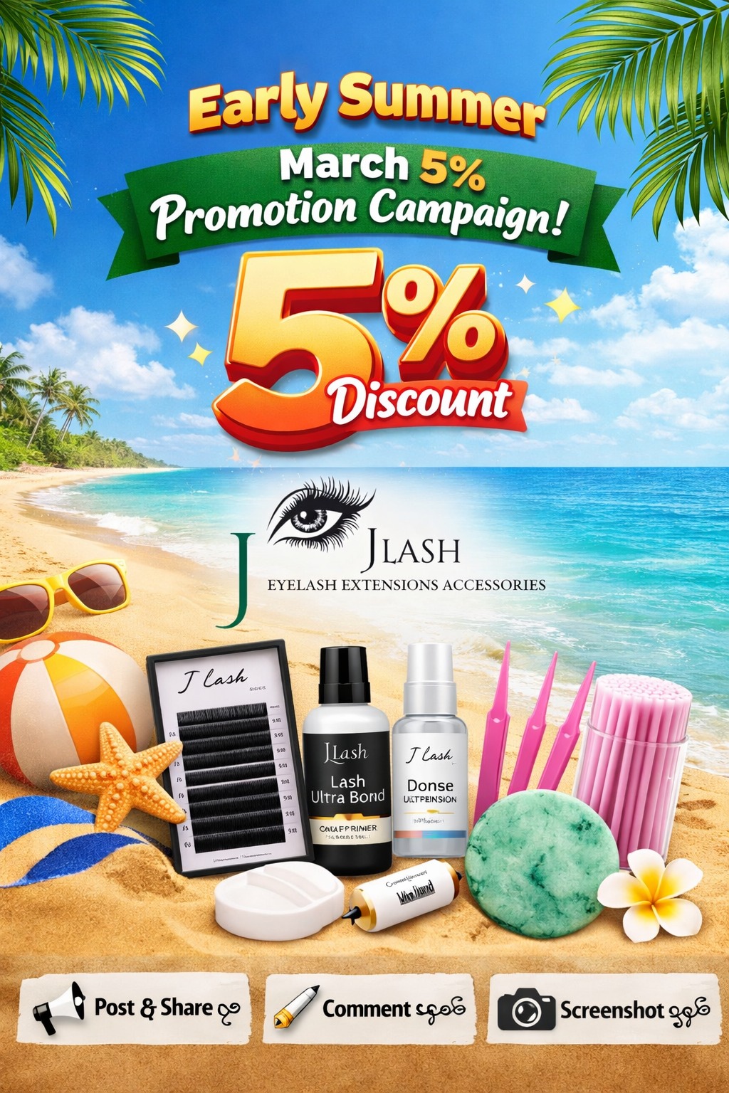 J Lash - Eyelash Extensions Training & Accessories Facebook ad: ကာကာတို့အတွက် အထူးအစီအစဉ် Early Summer Promotion, J Lash…