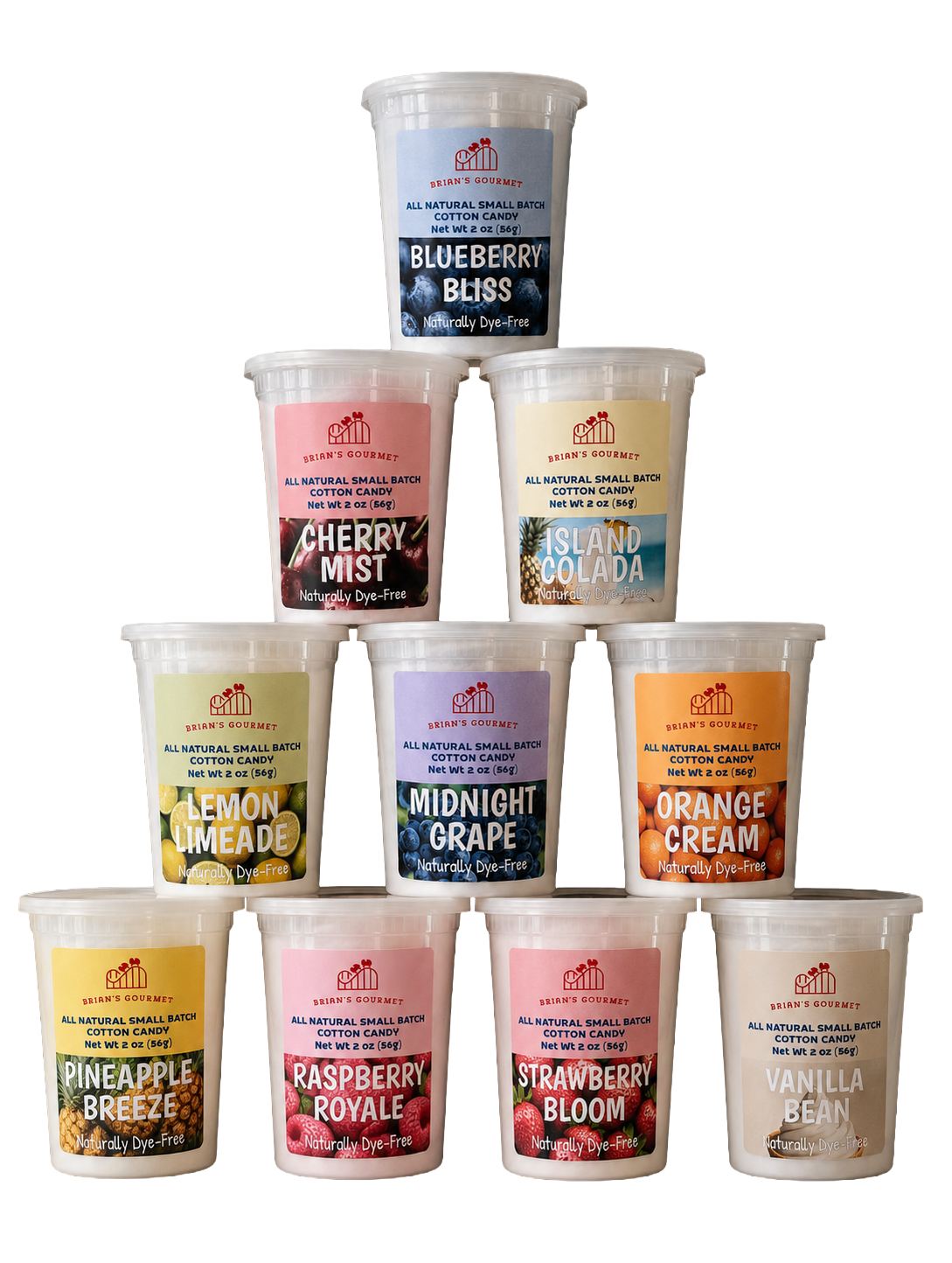 Brian's Gourmet Cotton Candy Facebook ad: Brian’s Gourmet, All Flavors • Free Shipping on 4