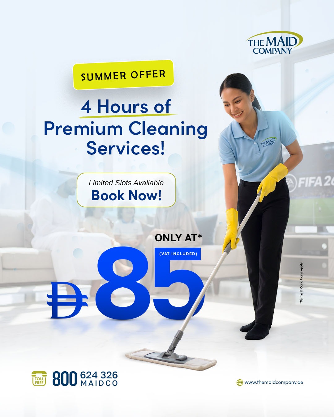 The Maid Company Facebook ad: Premium Cleaning Services