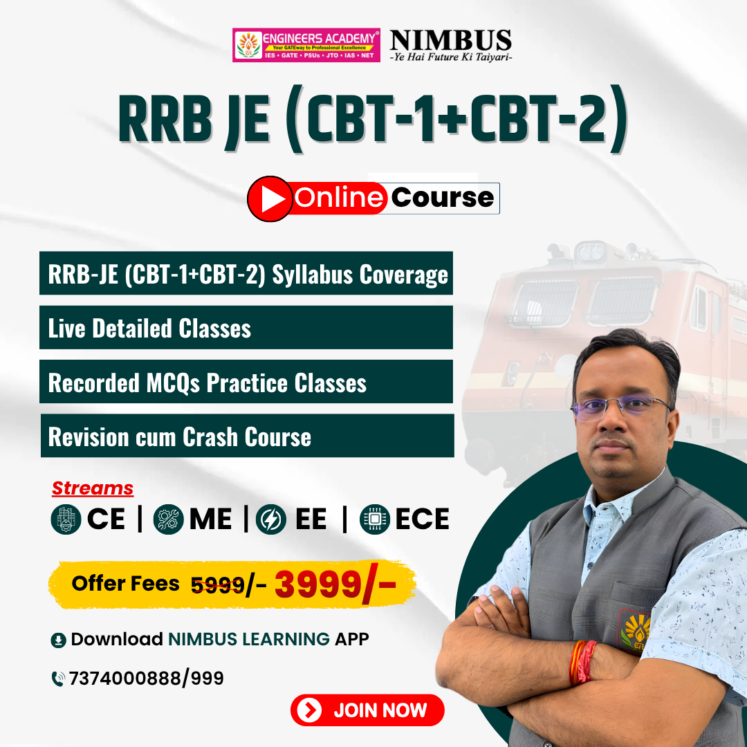 Nimbus Learning Facebook ad: RRB JE CBT 1+2 Complete Prep