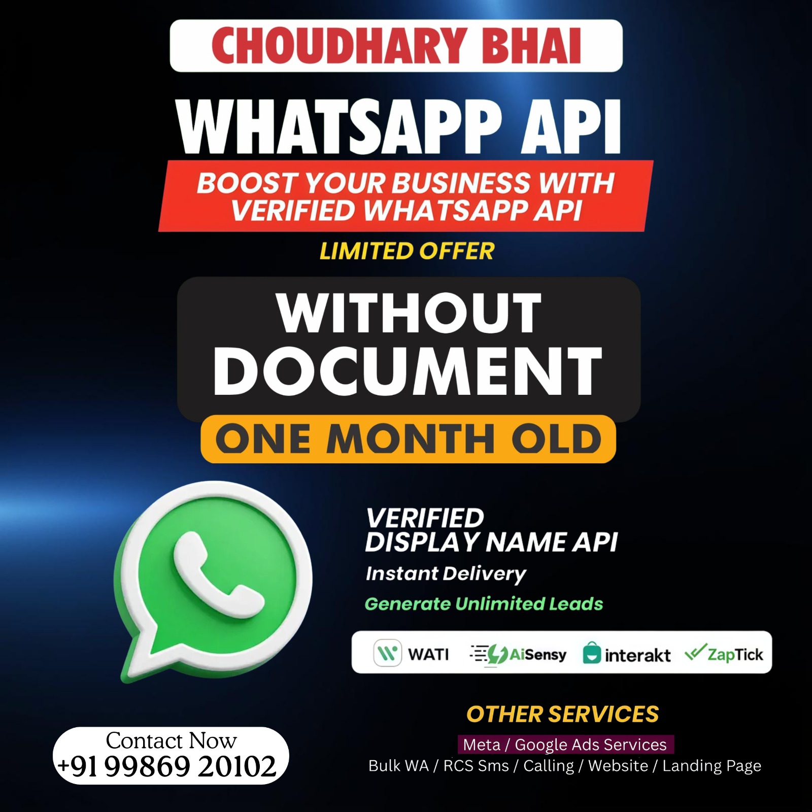 Skytrix Facebook ad: Without Document के WhatsApp API