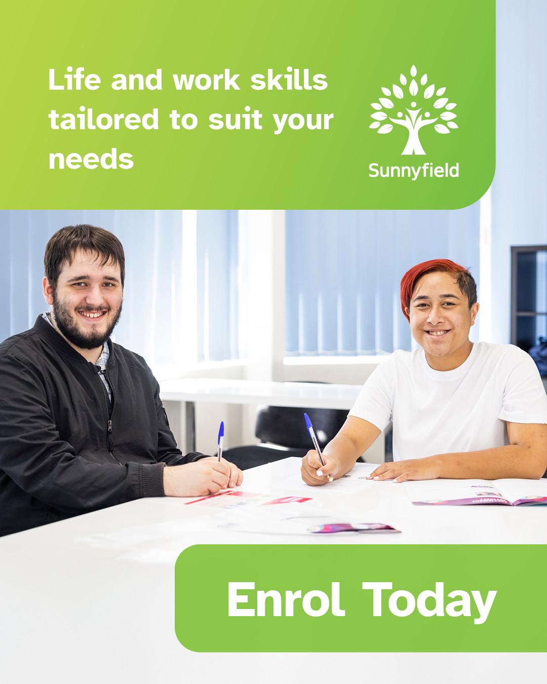 Sunnyfield Disability Services Facebook ad: Your future is waiting.