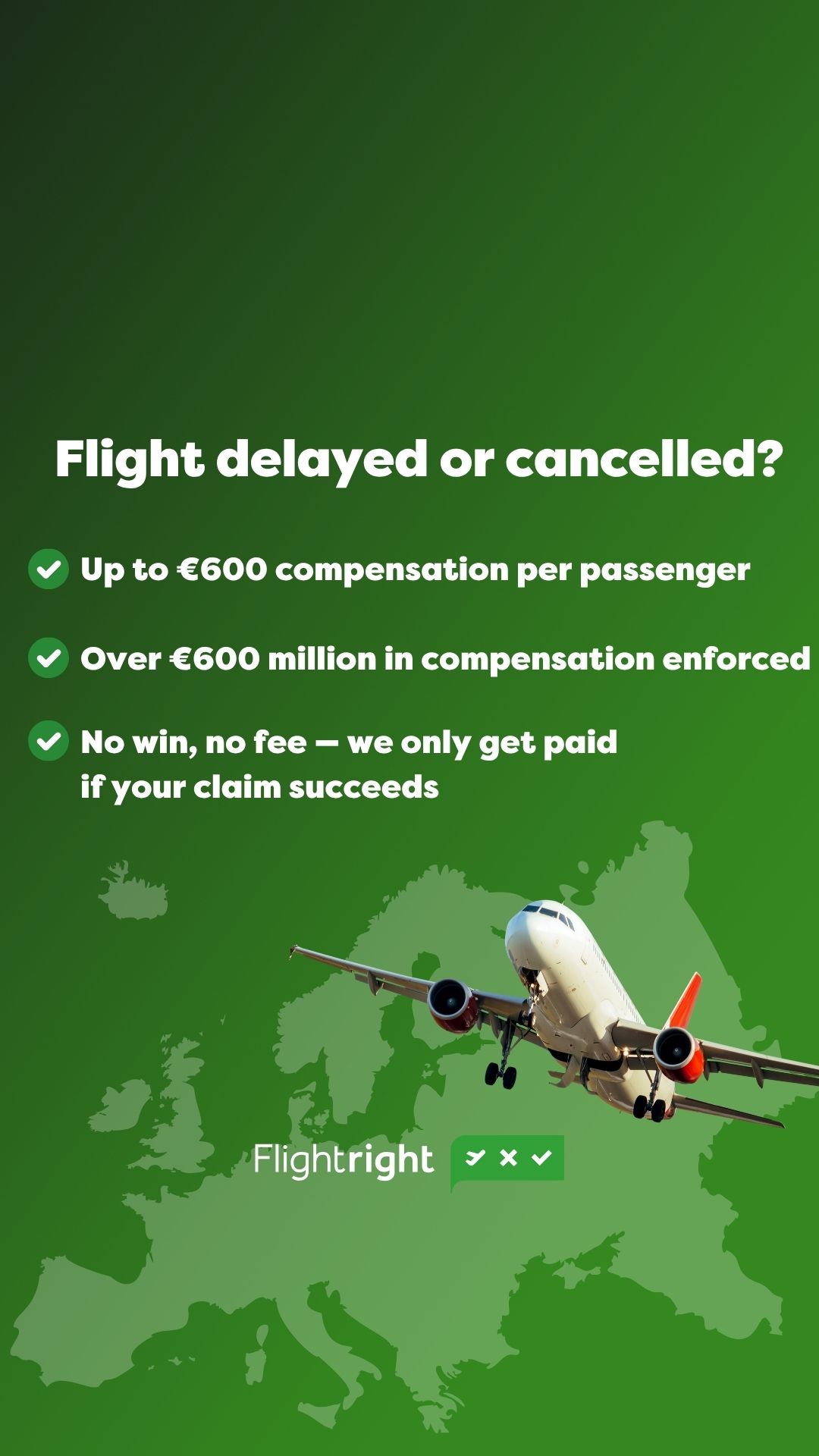 Flightright Facebook ad
