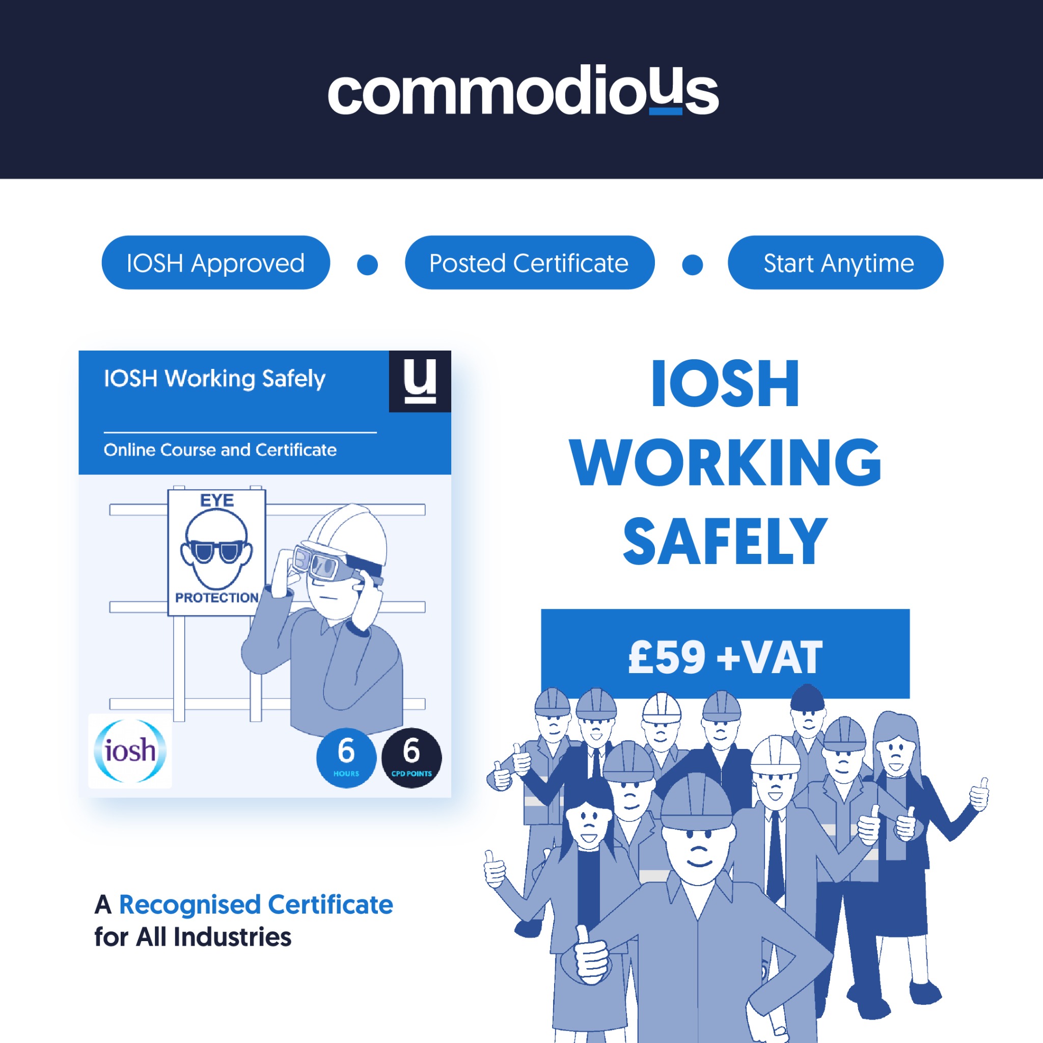 Commodious Training Facebook ad: IOSH Working Safely Course