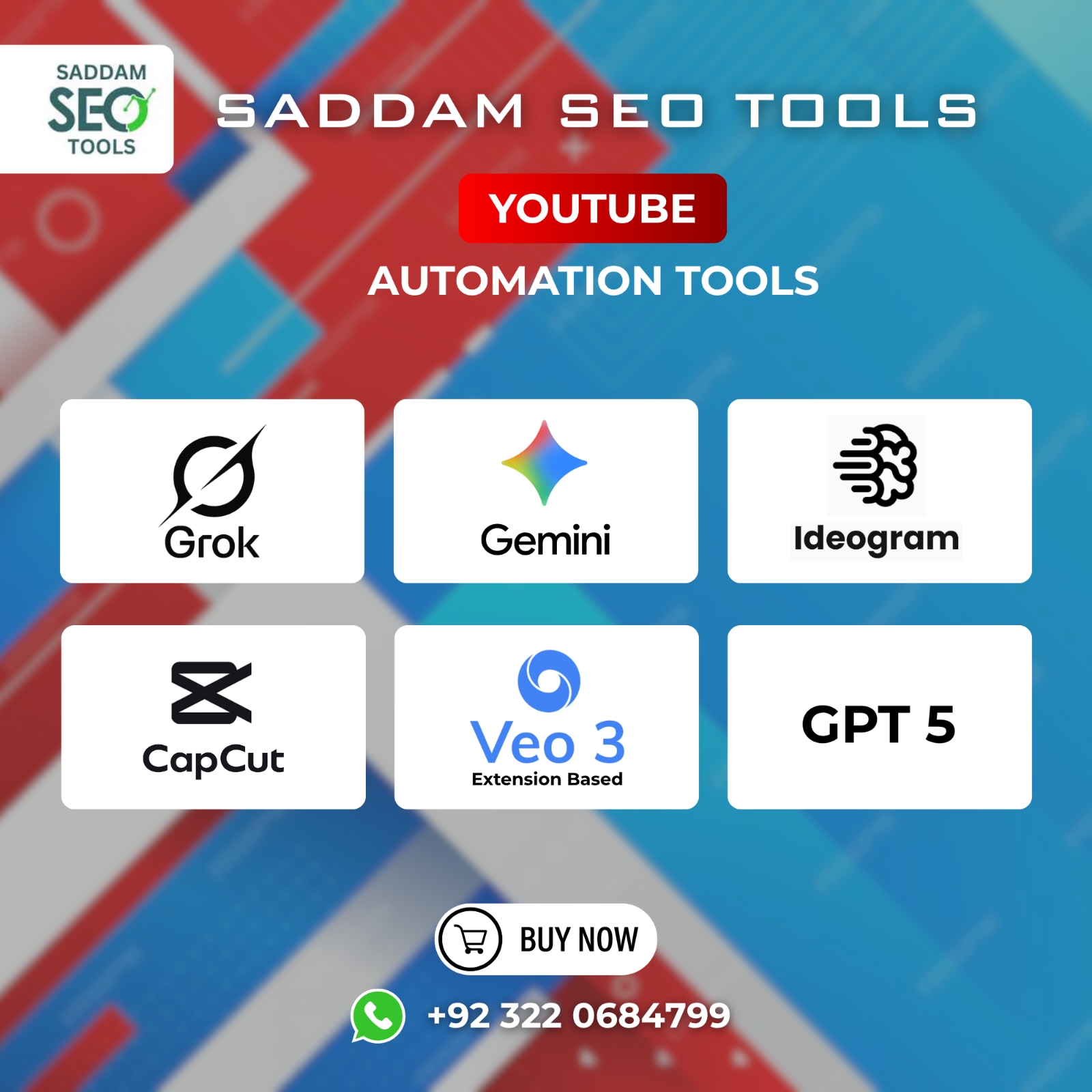 Saddam SEO Tools Facebook ad: Top AI tools for image, video, and content…