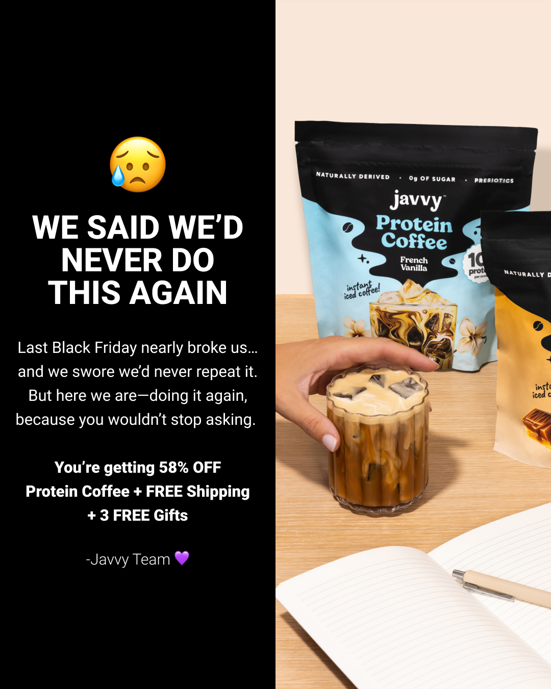 Javvy Coffee Facebook ad