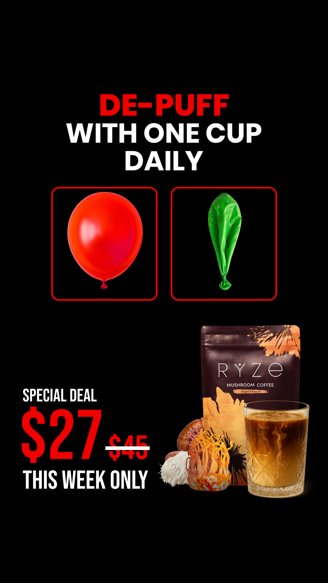 RYZE Superfoods Facebook ad
