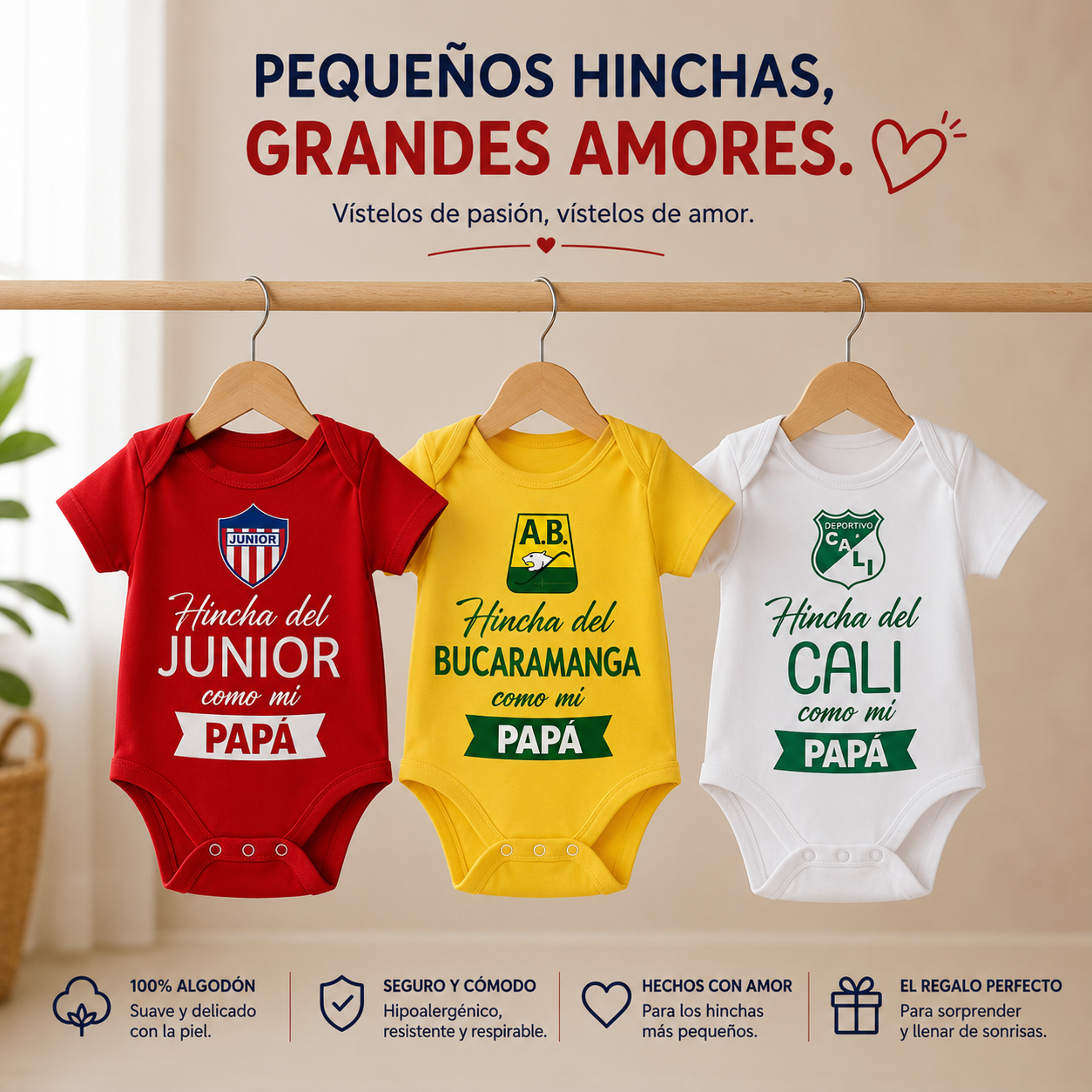 ILo baby clothes Facebook ad: Hincha como su papá - ¡Desde la cuna!