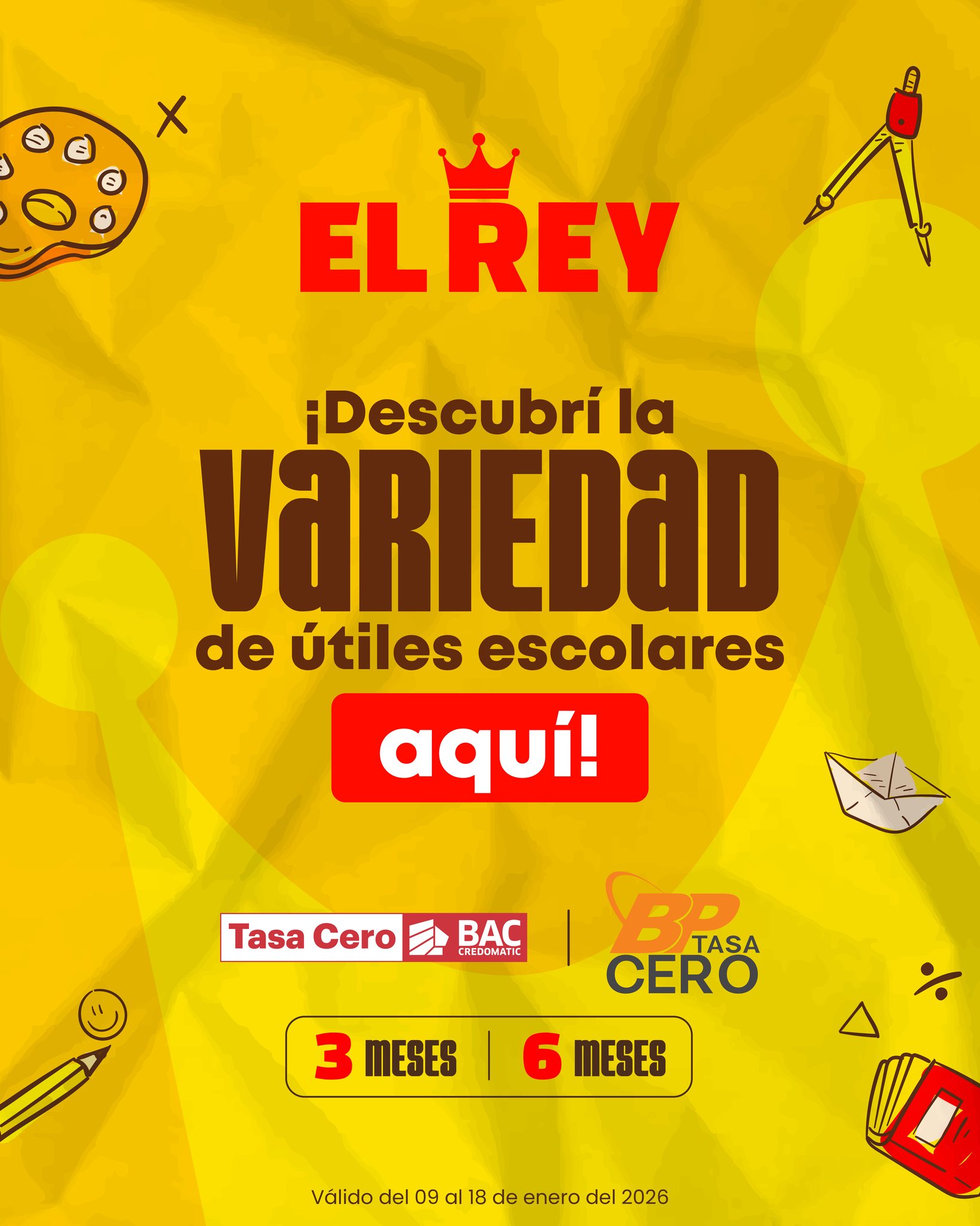 Almacenes El Rey Facebook ad: ¡Descubrí la variedad de útiles escolares!