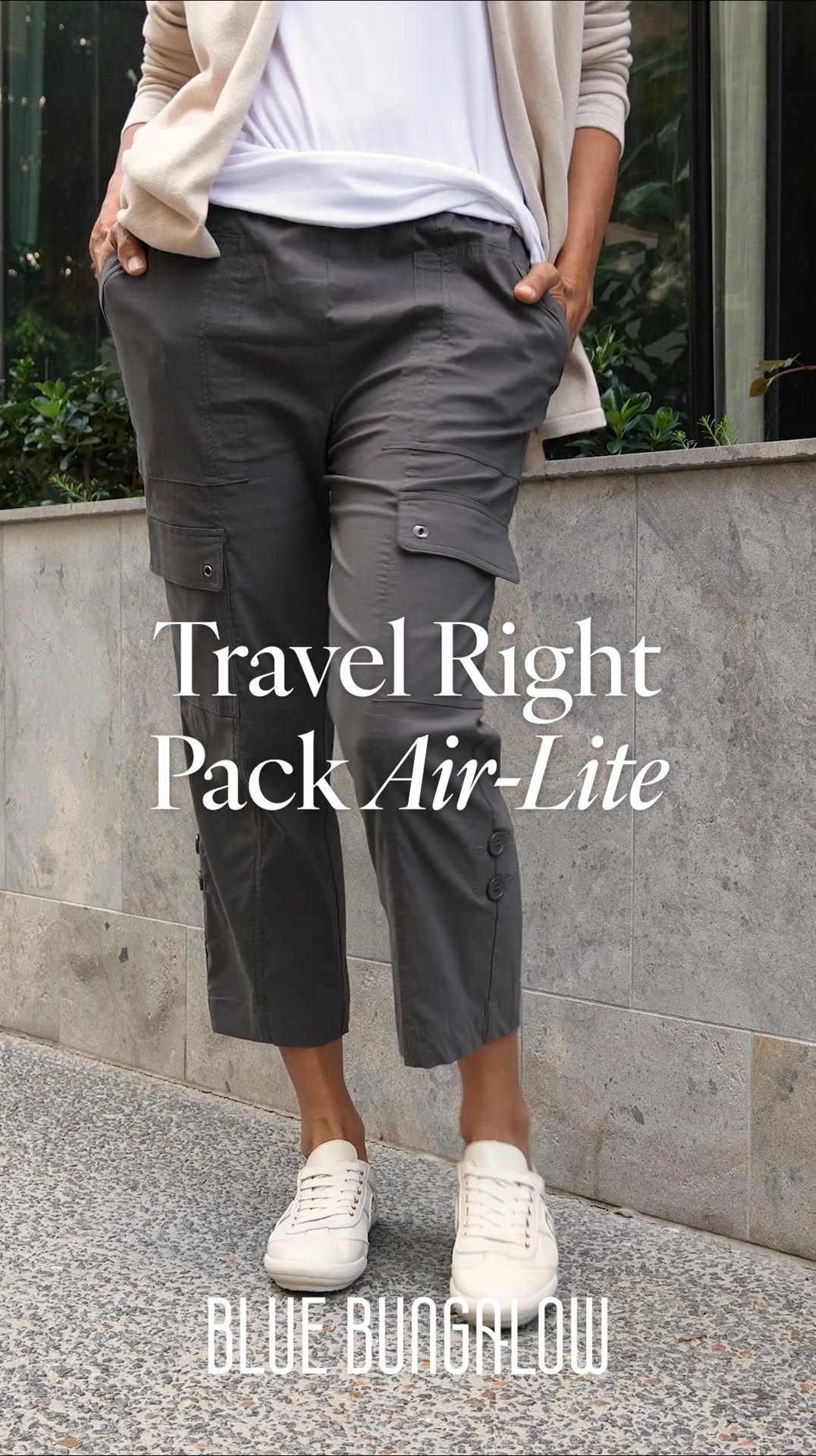 Blue Bungalow Facebook ad: The only 3 pants to pack are here…
