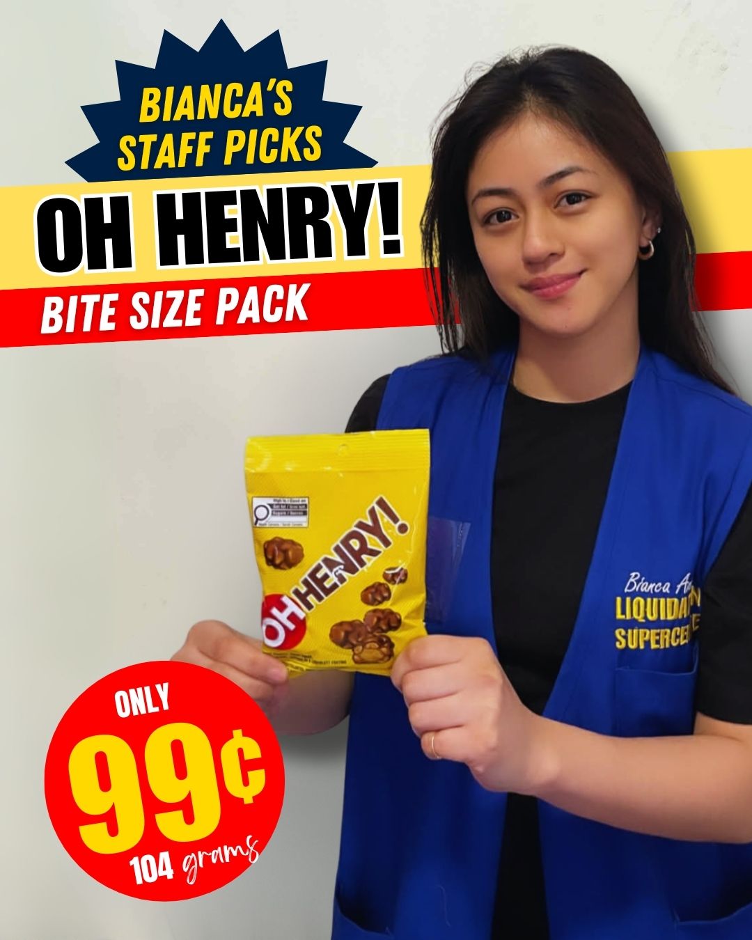 Bianca Amor's Liquidation Supercentre Facebook ad