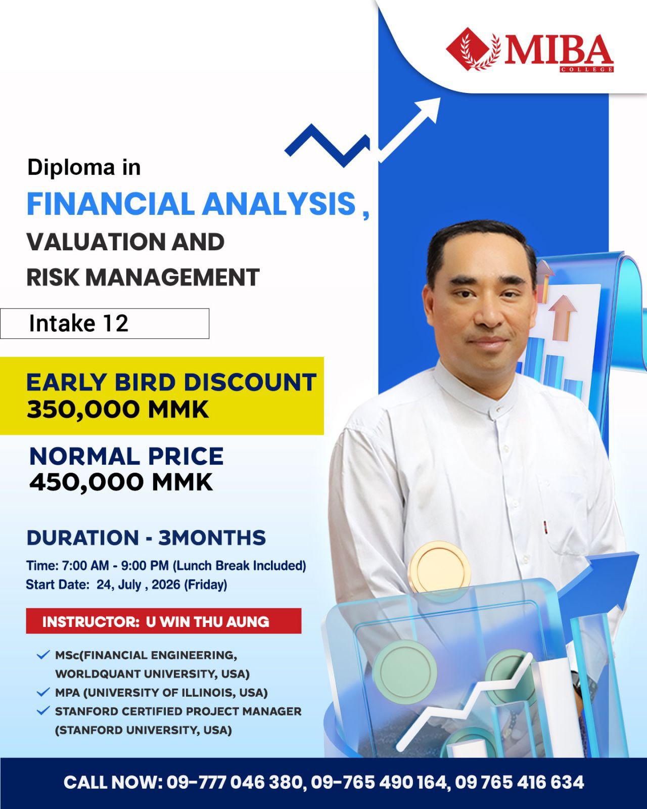 MIBA Digital Campus Facebook ad: ဘဏ္ဍာရေးနယ်ပယ်မှာ Professional တစ်ယောက်အဖြစ် ခြေလှမ်းစဖို့…