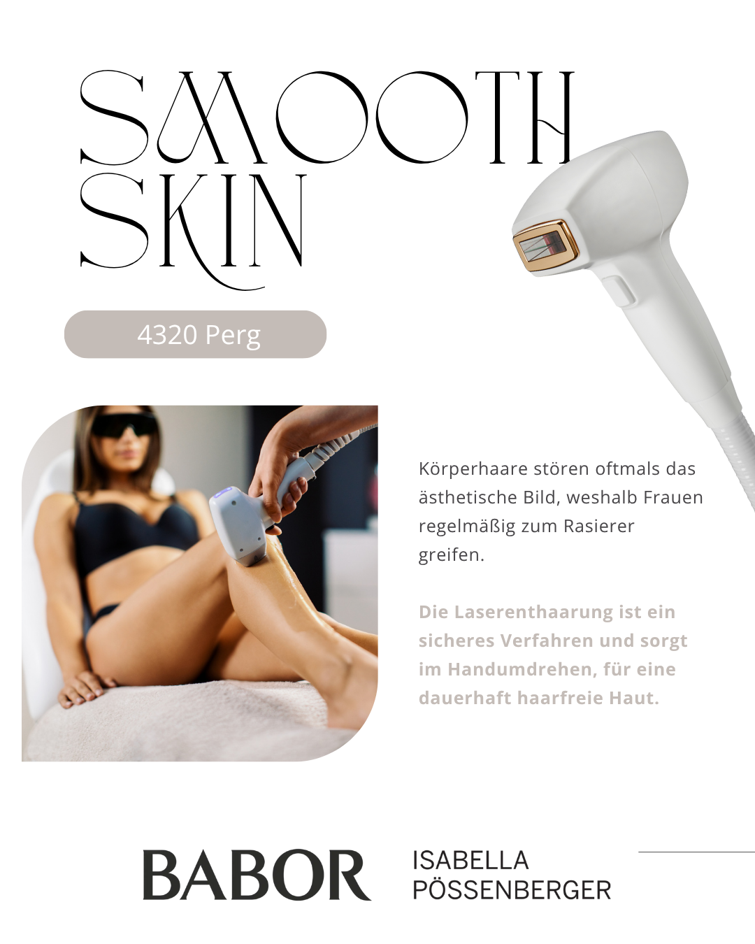 BABOR Isabella Pössenberger Kosmetik Massage Fußpflege Facebook ad: Laser Haarentfernung in Perg ➔