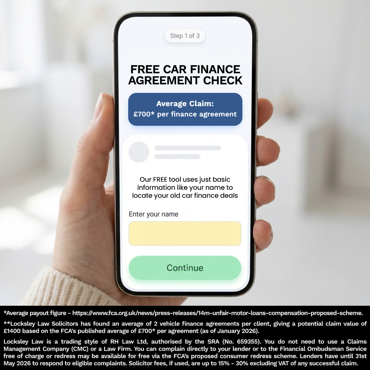 Locksley Law Facebook ad