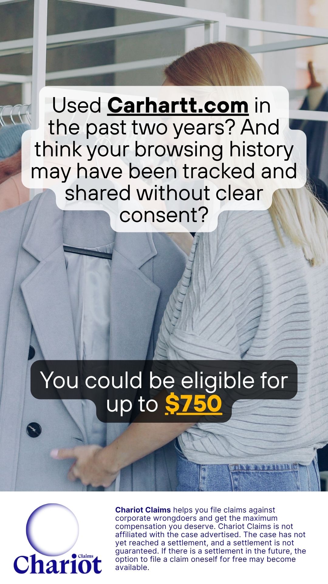 Chariot Claims - formerly ClaimClam Facebook ad