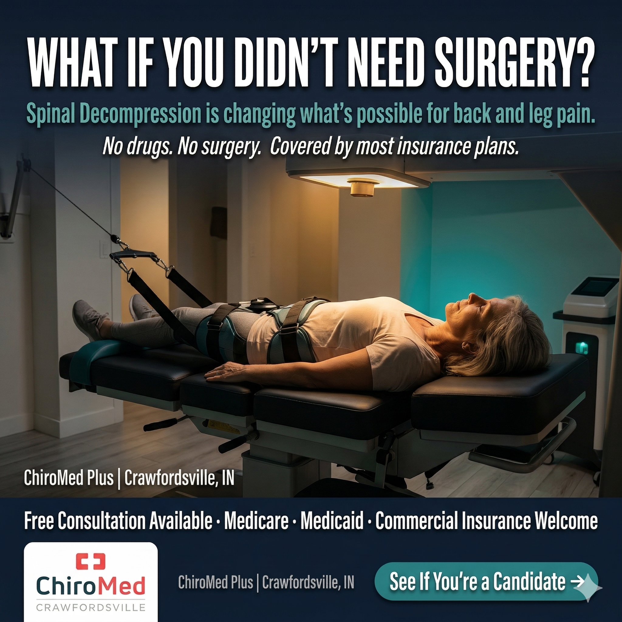 ChiroMed Crawfordsville Facebook ad: Ready to Get Back to the Life You Love?