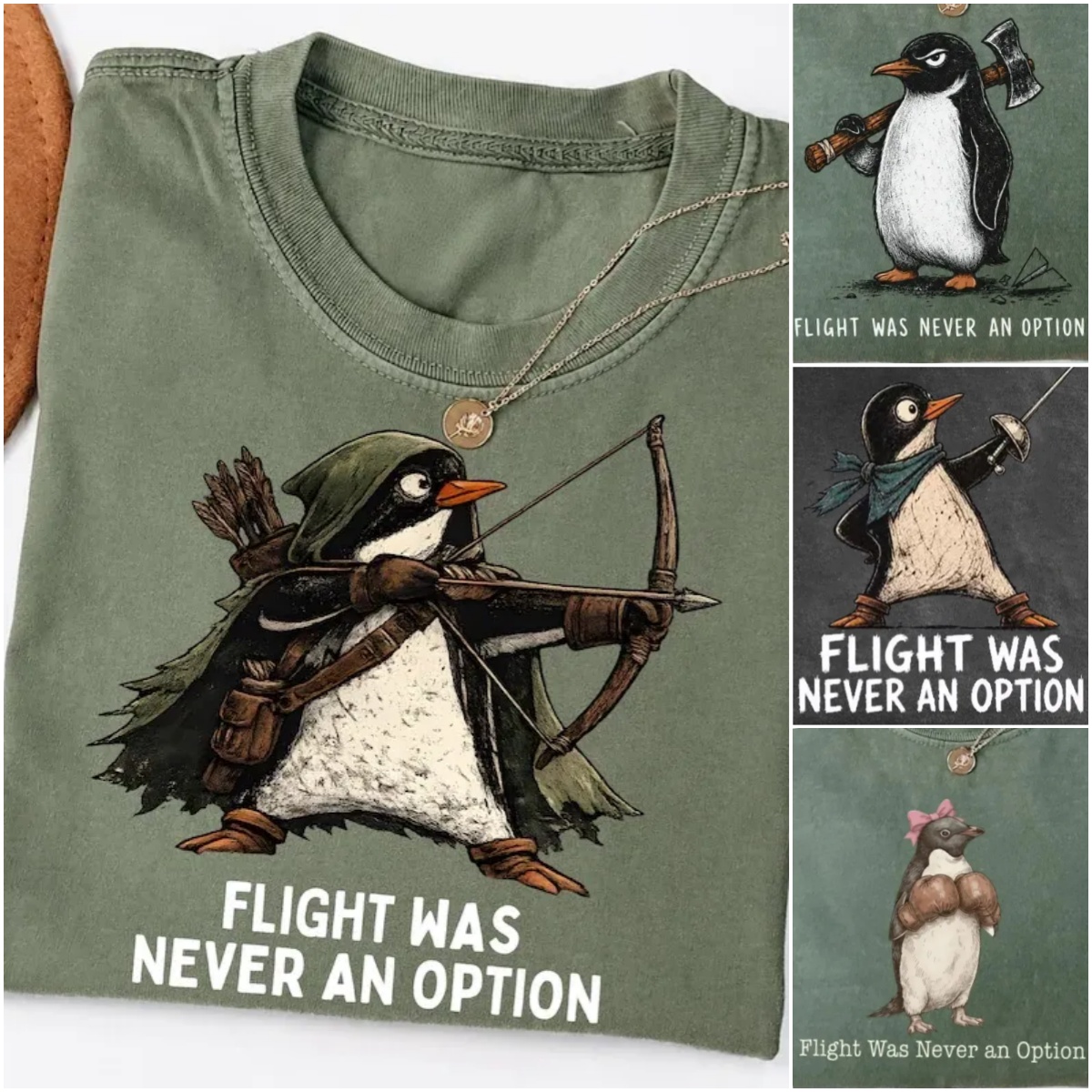 VanceMade Facebook ad: Swashbuckling Penguin Retro Tee