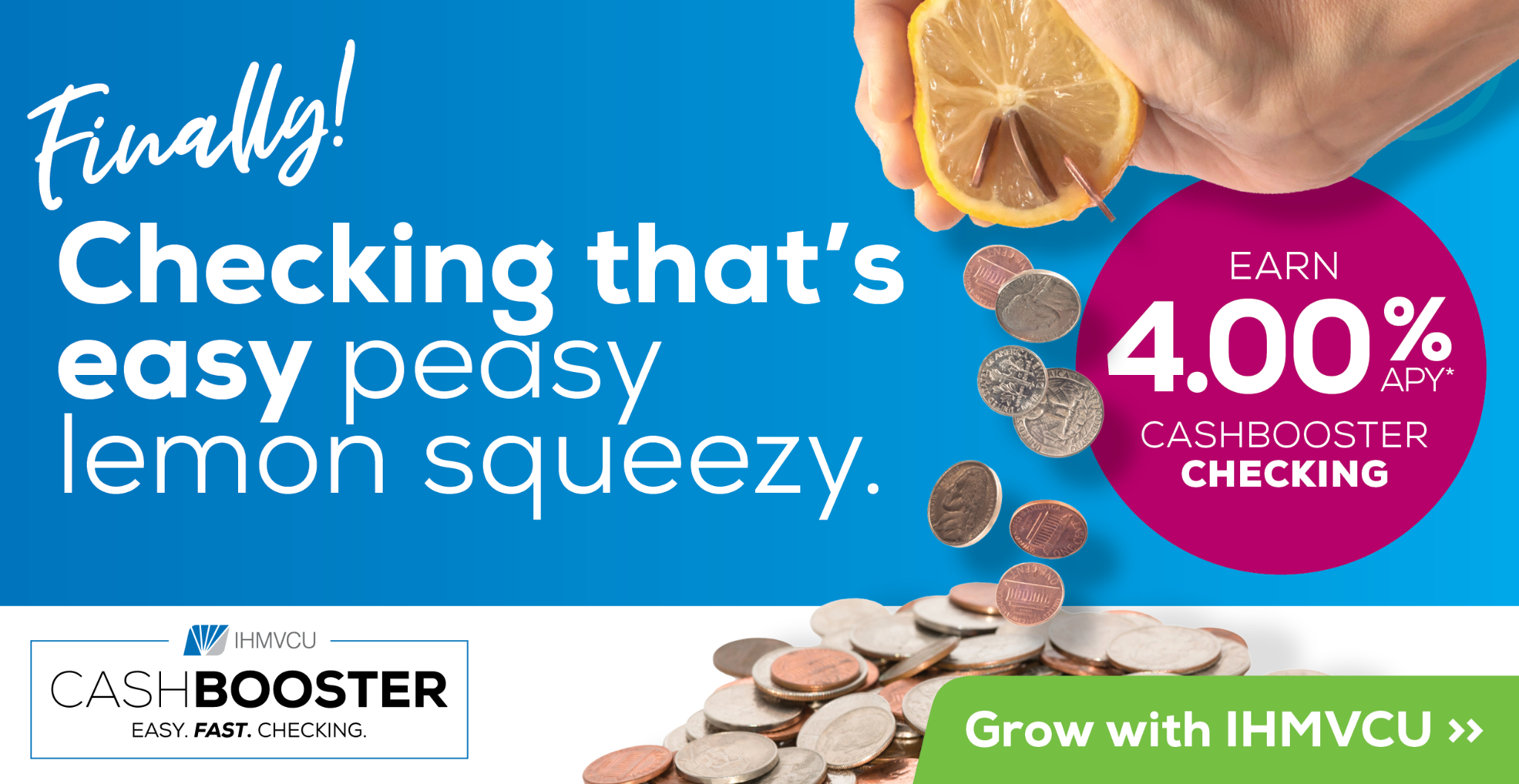 IHMVCU Credit Union Facebook ad from May 9, 2025
