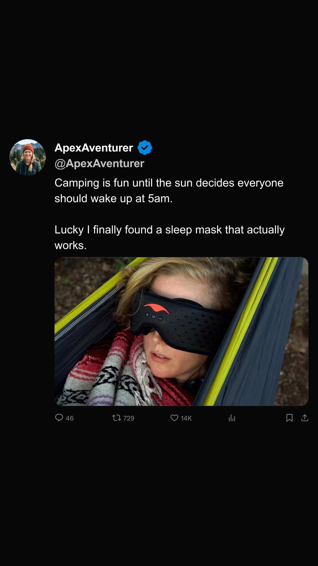 Manta Sleep Facebook ad
