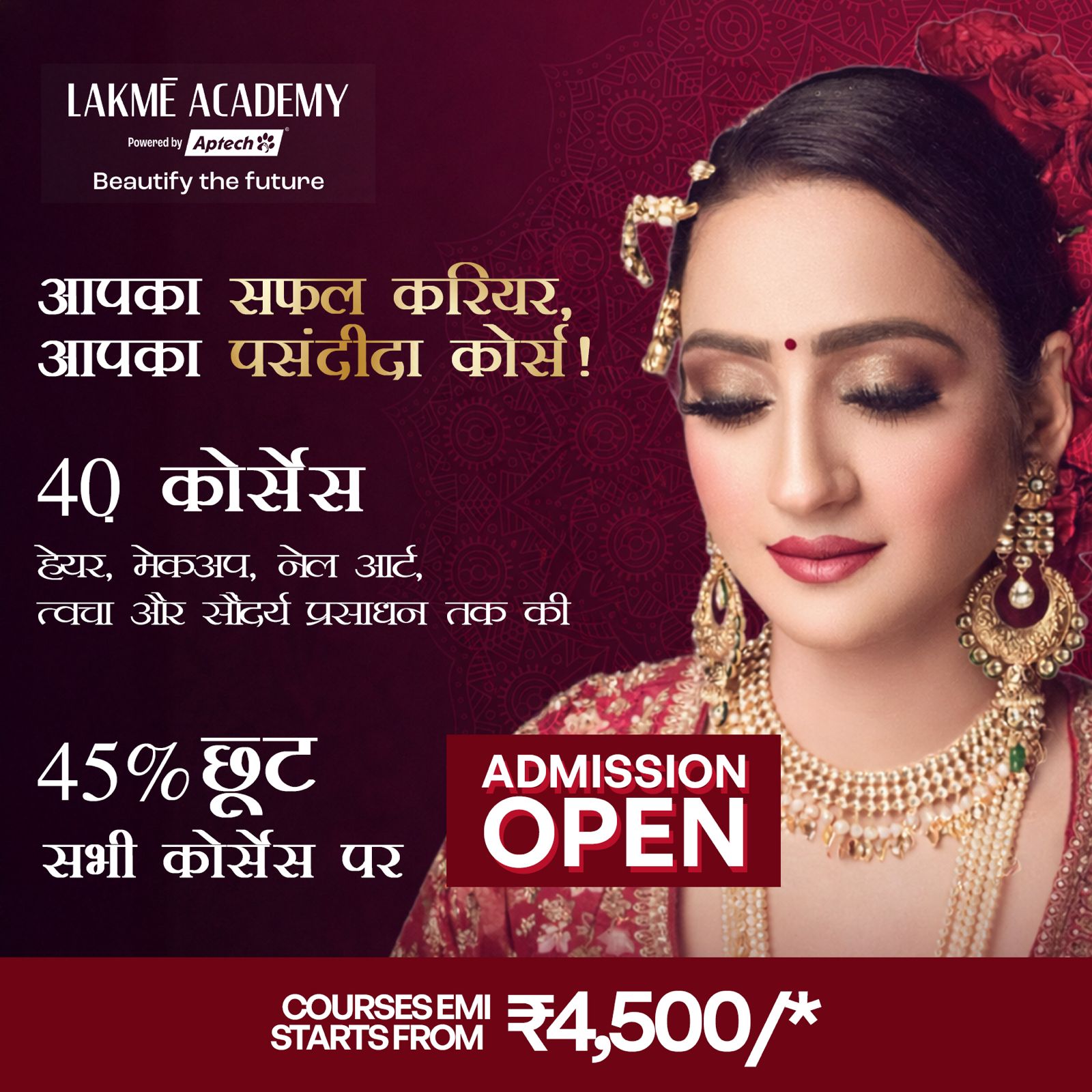 Lakme Academy Delhi Facebook ad: Aaj Seekho, Kal Kamao!