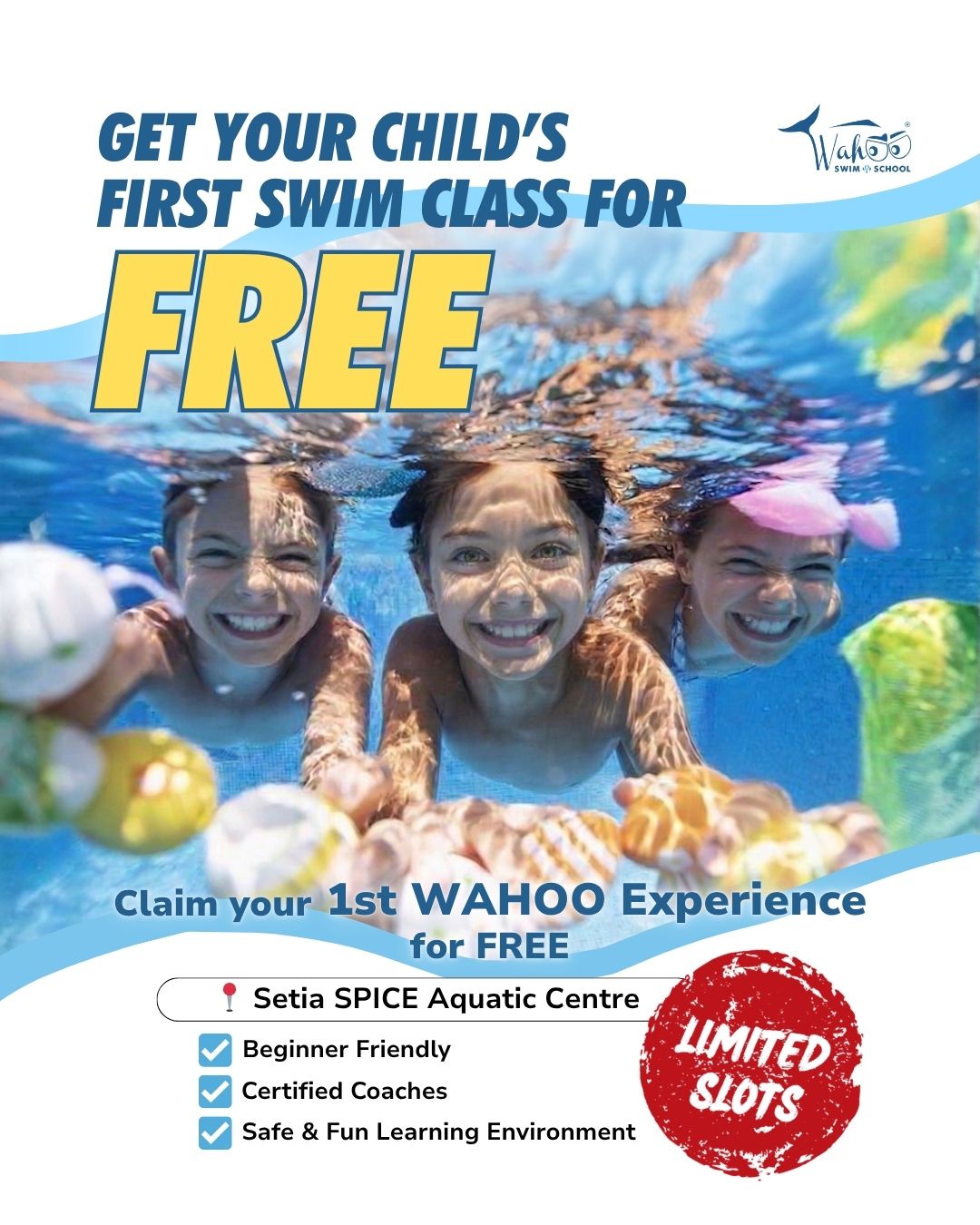 WAHOOSwimSchool Facebook ad: Chat in Messenger