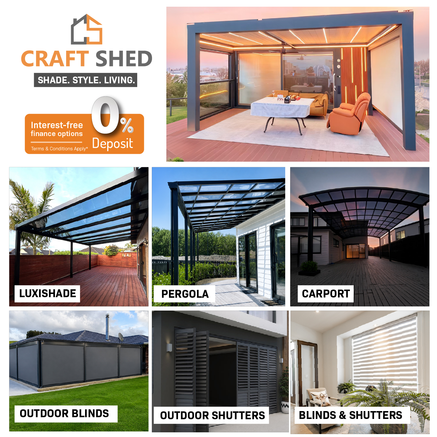 Craft Shed Hamilton - Louvres, Pergolas & Indoor/Outdoor Blinds Facebook ad