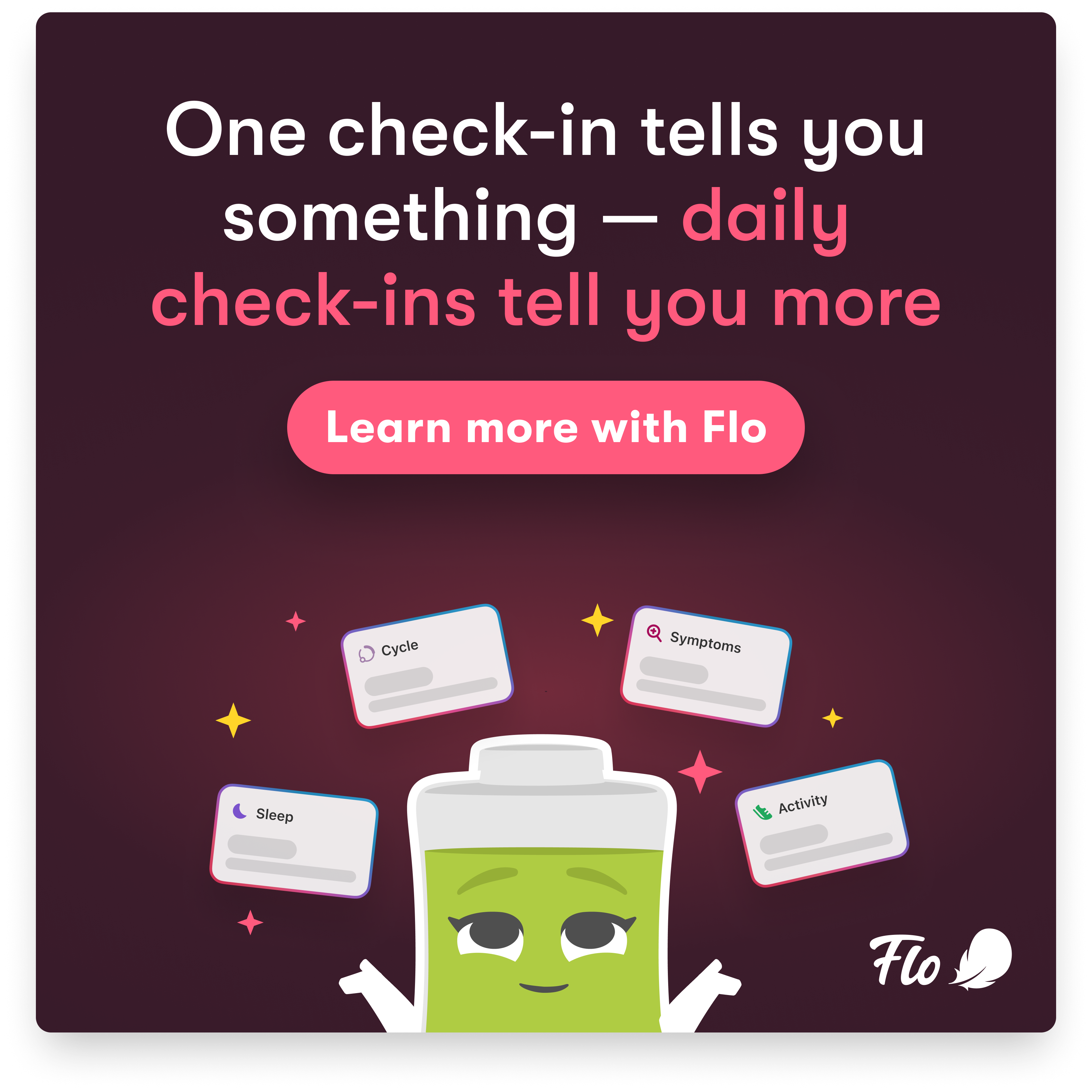 Flo Health App Facebook ad: Start using Flo today!