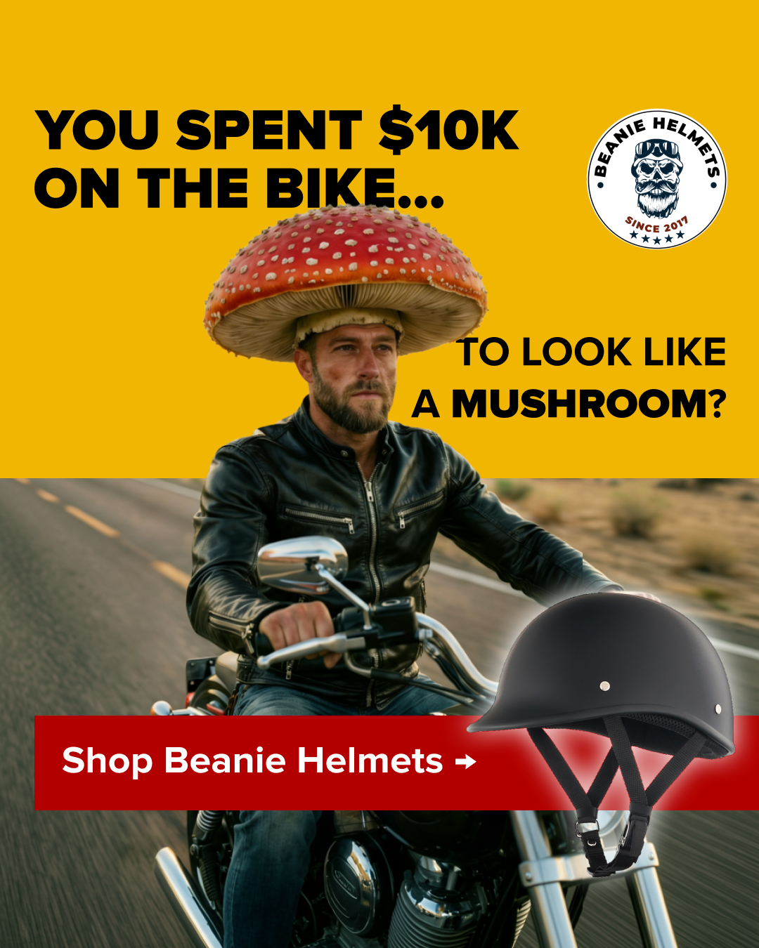 Beanie Helmets Facebook ad