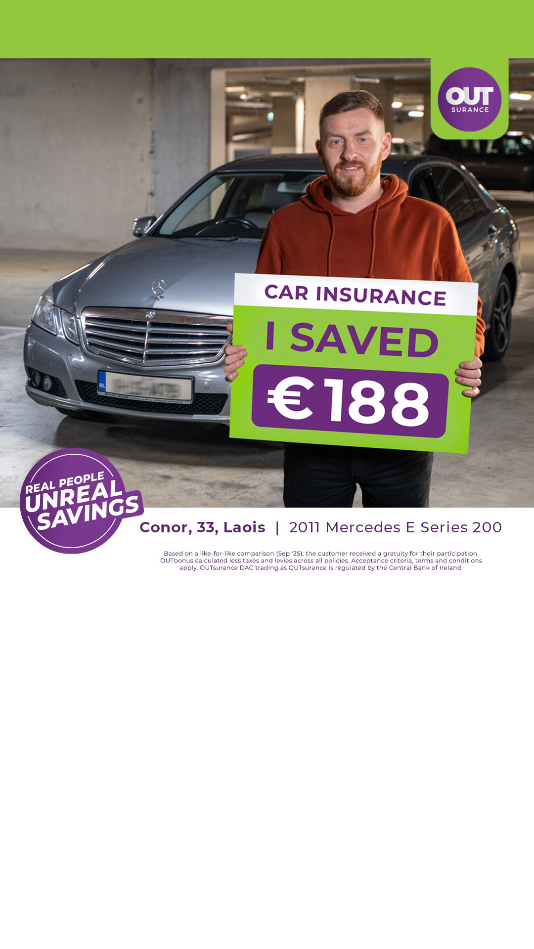 OUTsurance Ireland Facebook ad from May 27, 2026