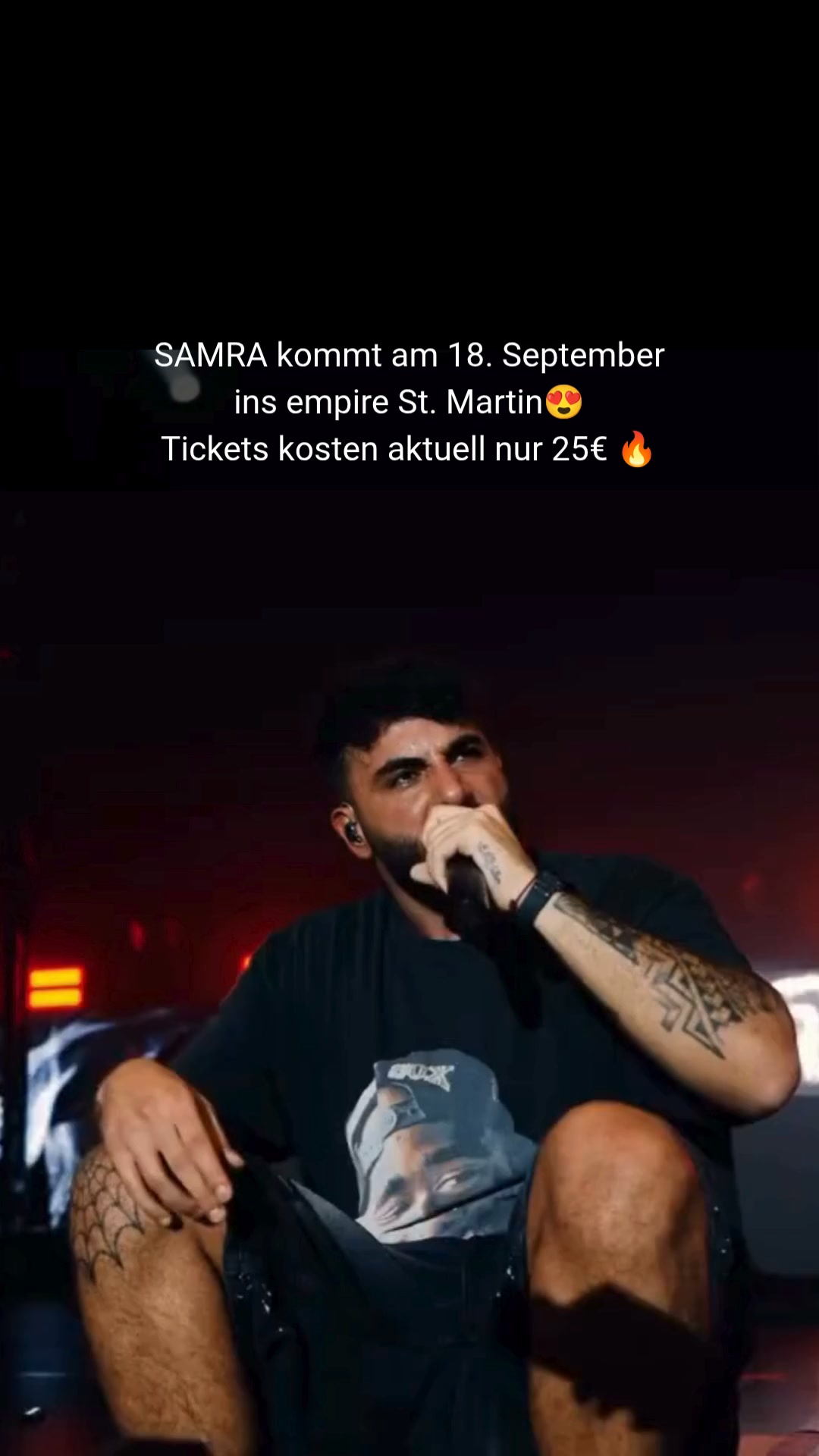 empire St Martin Facebook ad: Samra Live im Empire | Deutschrap-Nacht am 18. September