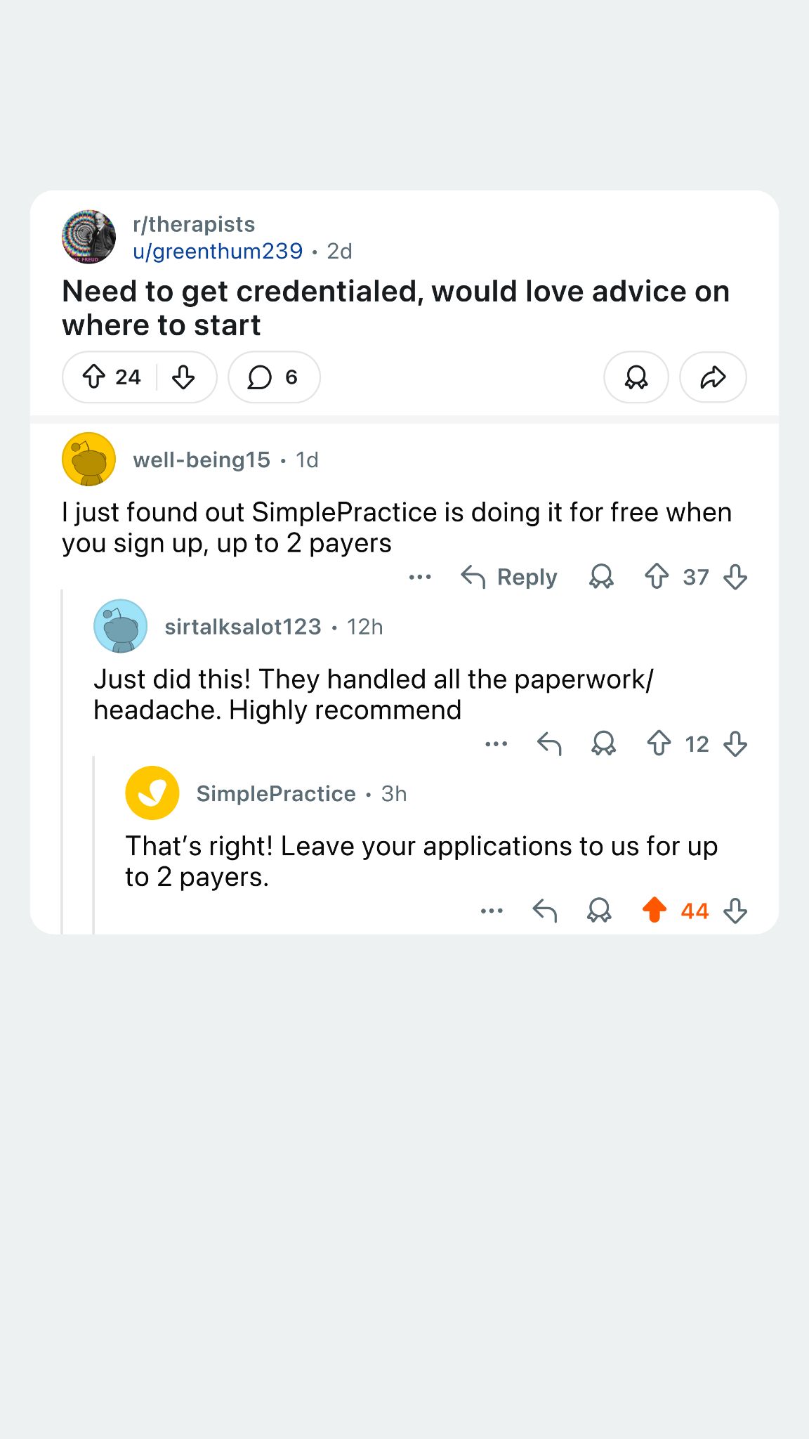 SimplePractice Facebook ad