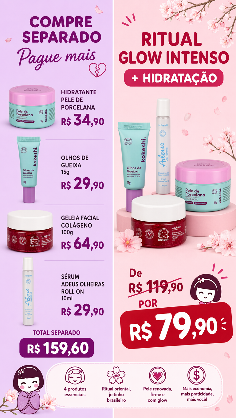 Kokeshi Pele Cosméticos Facebook ad: Kokeshi Cosméticos