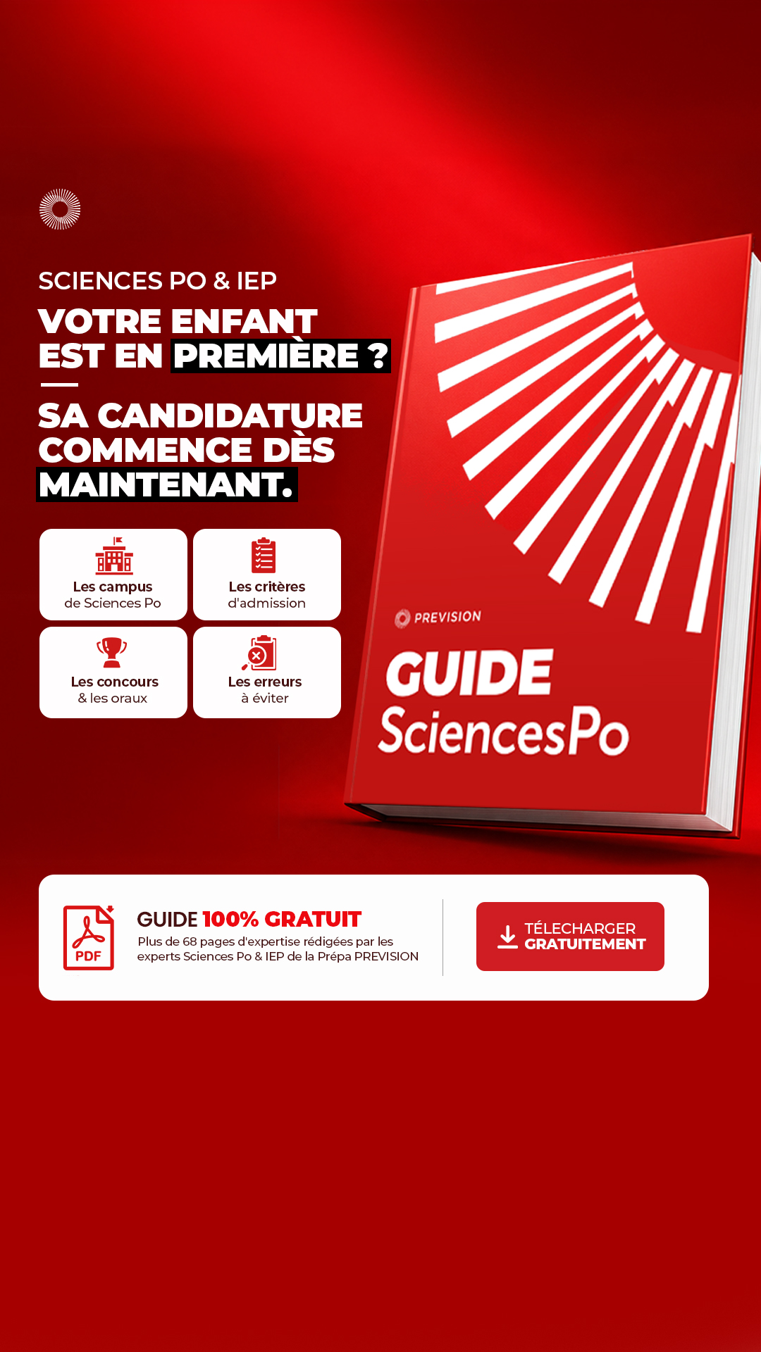 Prépa Prevision Facebook ad: Guide gratuit Sciences Po & IEP