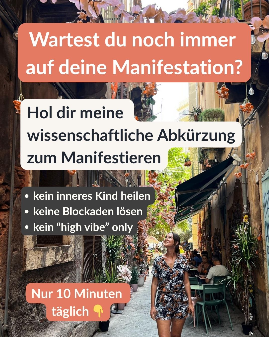 Mindbliss Facebook ad: Raus aus dem Manifestations-Wartezimmer