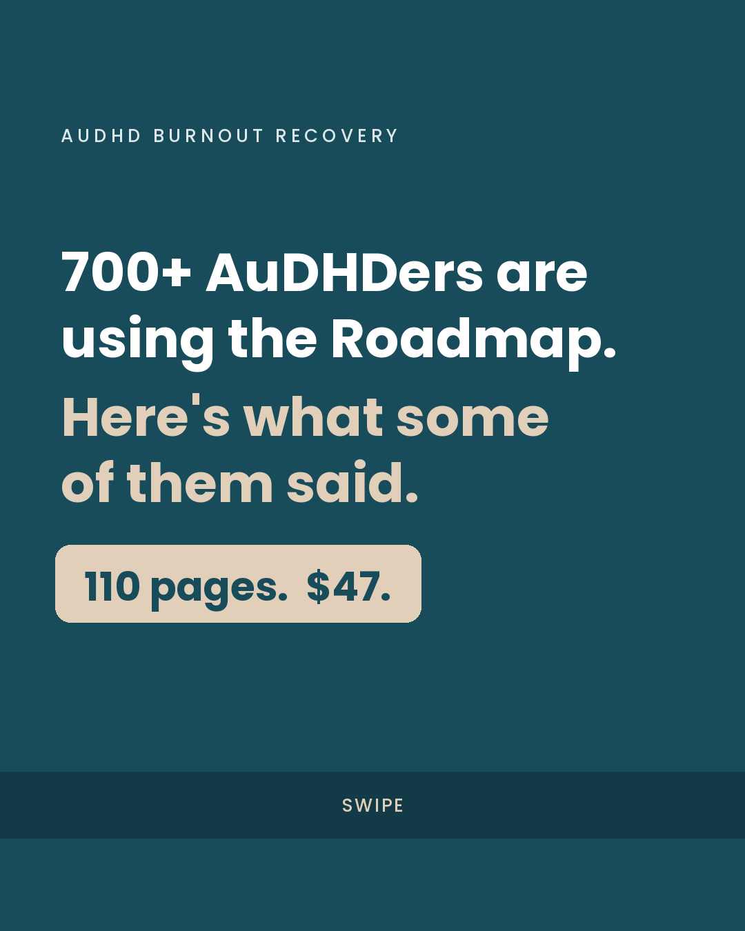 Audhd Burnout Recovery Facebook ad: late diagnosed audhd, five crisis burnouts, twenty years…