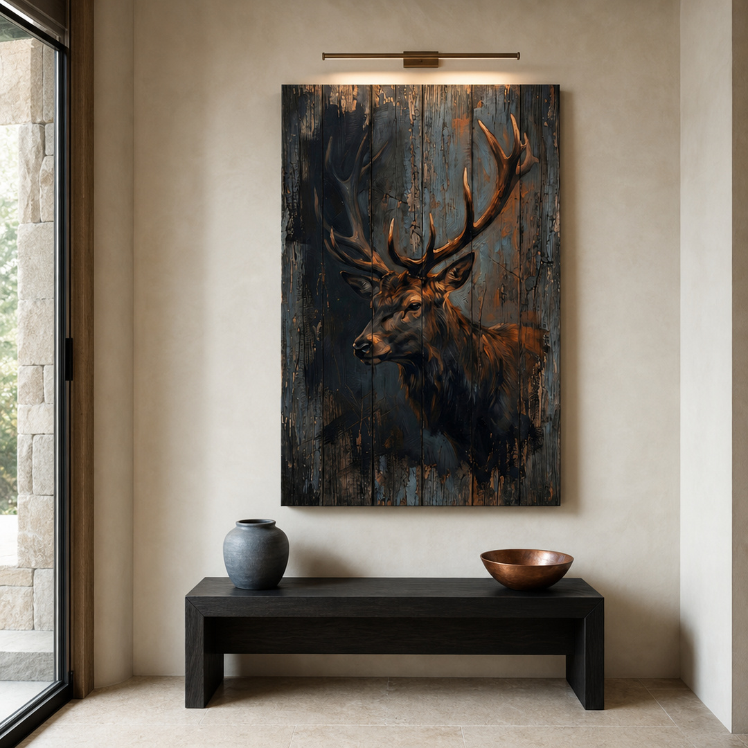 Tailored Canvases - Personalized Art Facebook ad: Rustic Stag Portrait | Made in the USA | Ships Fast