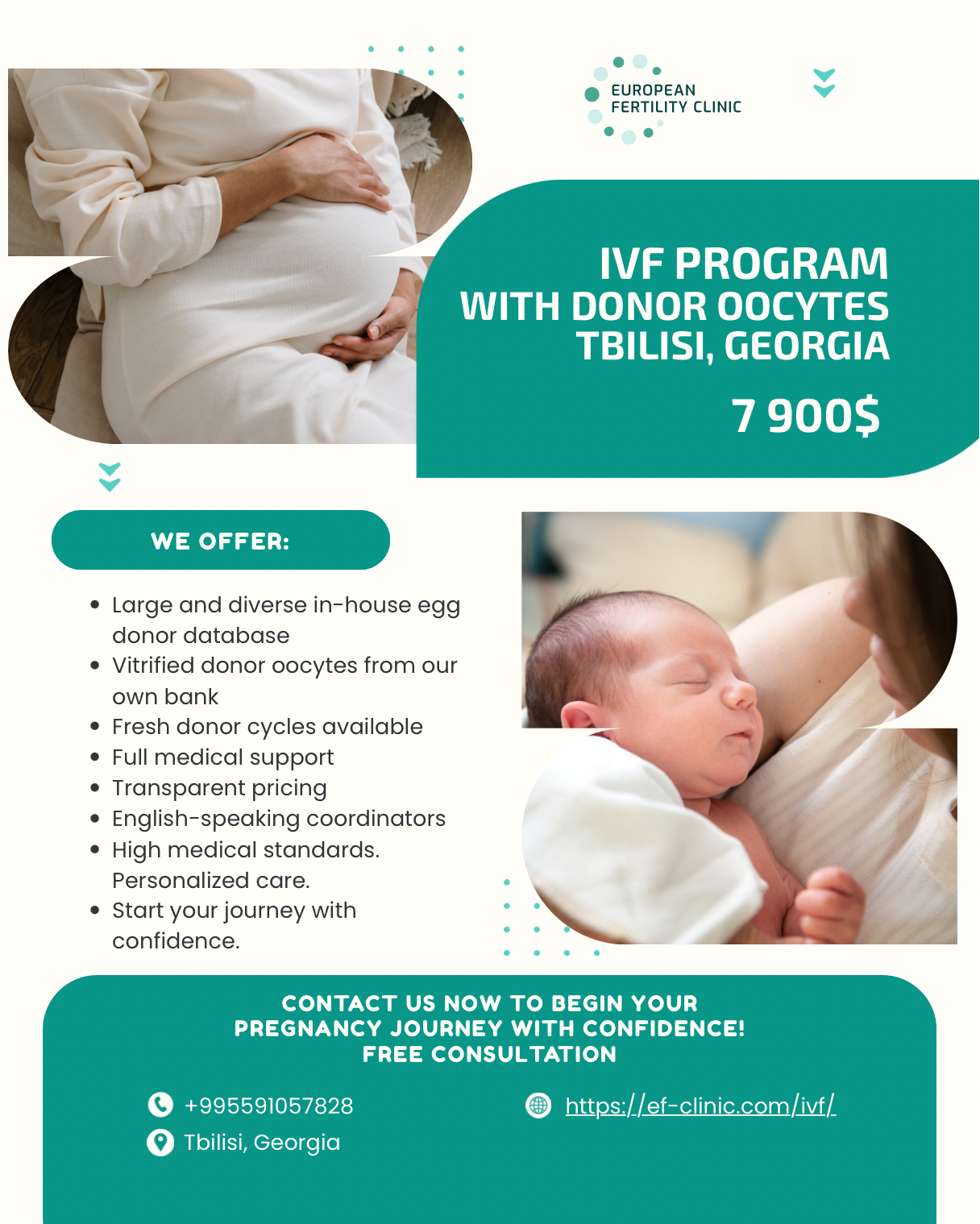 European Fertility Clinic Facebook ad: High-success IVF at the European Fertility Clinic